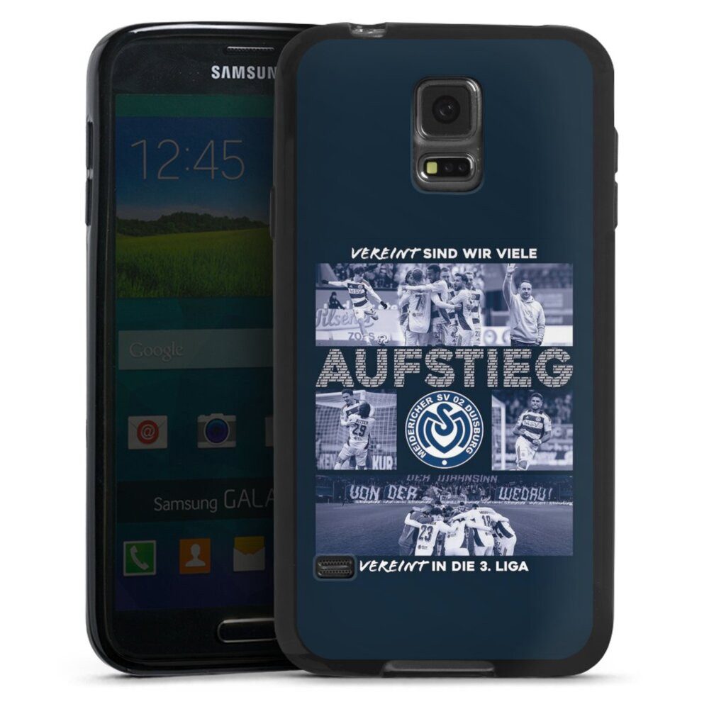 DeinDesign Handyhülle MSV Duisburg Aufstieg Offizielles Lizenzprodukt, Samsung Galaxy S5 Silikon Hülle Bumper Case Handy Schutzhülle