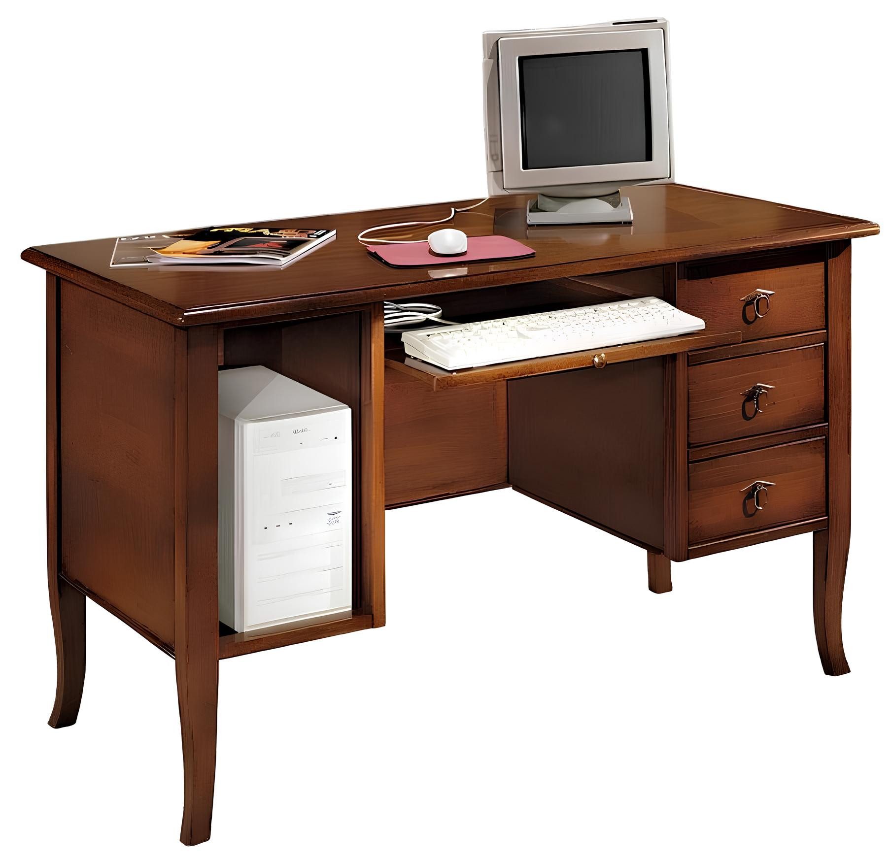 Xlmoebel Schreibtisch Italienisches Echtholz-Schreibtischmöbel im eleganten Design (1-St., Computer-Schreibtisch), Hergestellt in Italy
