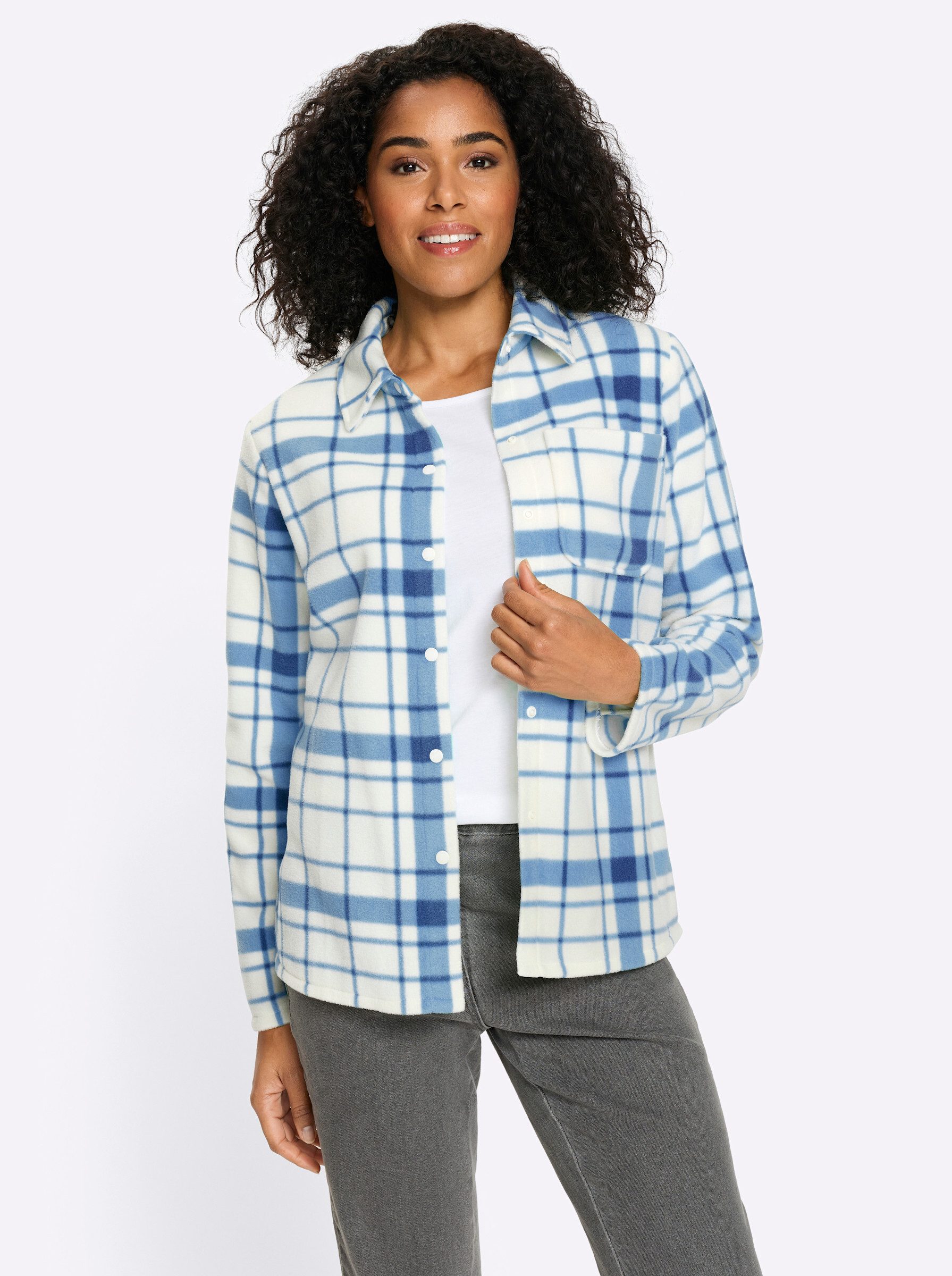 Sieh an! Fleecejacke Fleece-Jacke Langarm