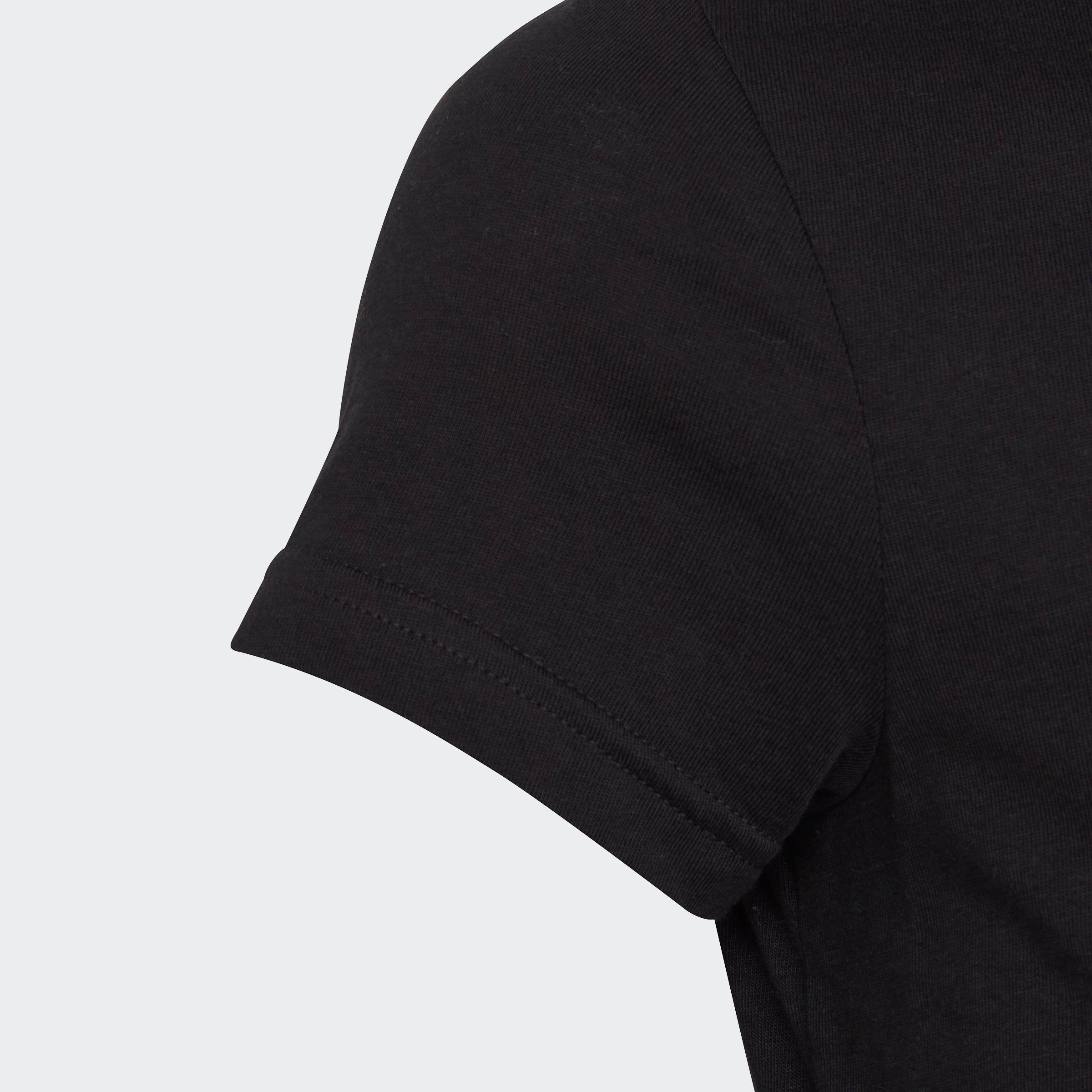 adidas Sportswear ESSENTIALS Black Fuchsia Lucid Semi BIG T-Shirt LOGO COTTON 