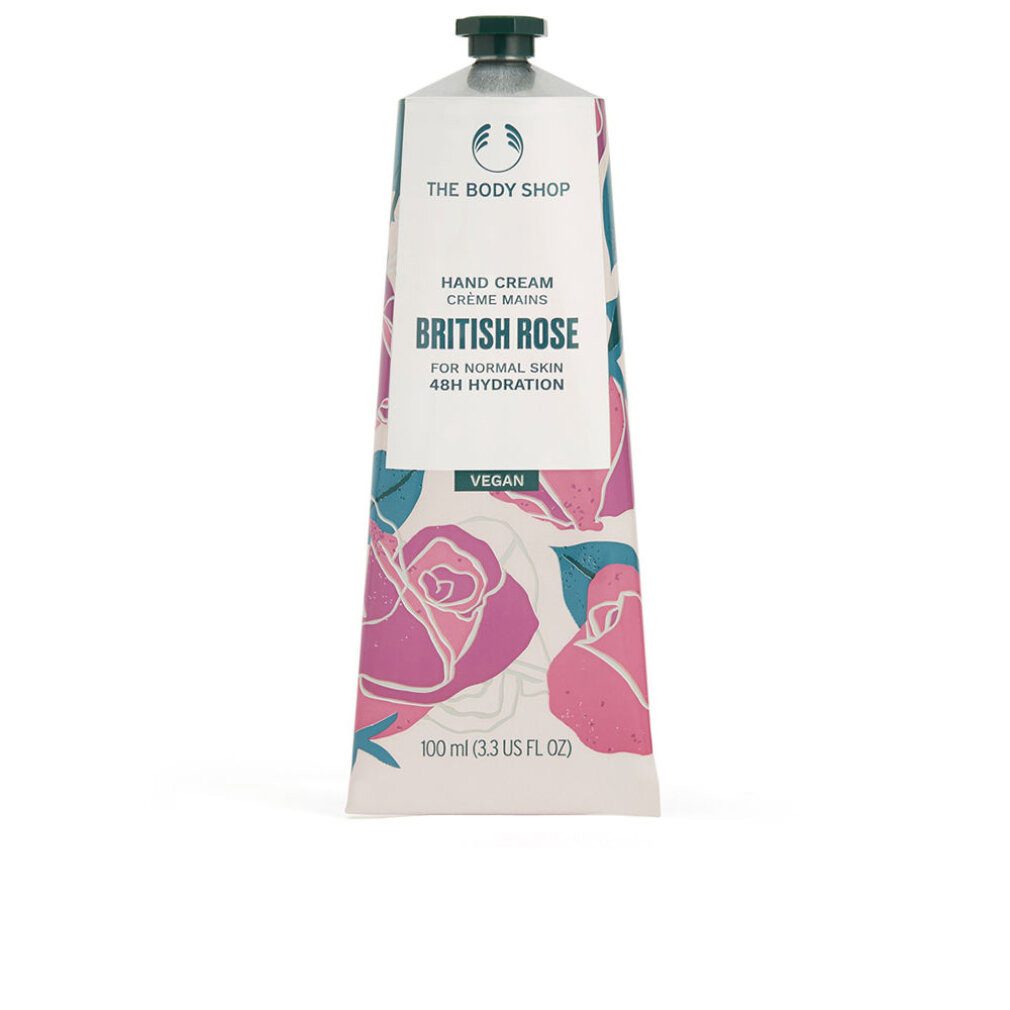 The Body Shop Nagelpflegecreme Feuchtigkeitsspendende Handcreme British Rose (Handcreme) - Inhalt: