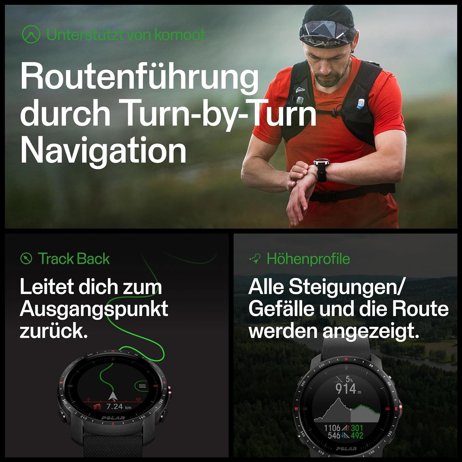 Polar 90085773 Smartwatch (3 cm, android ios), GPS Sport Smartwatch mit 40 Std Trainingszeit und Pulsmessung