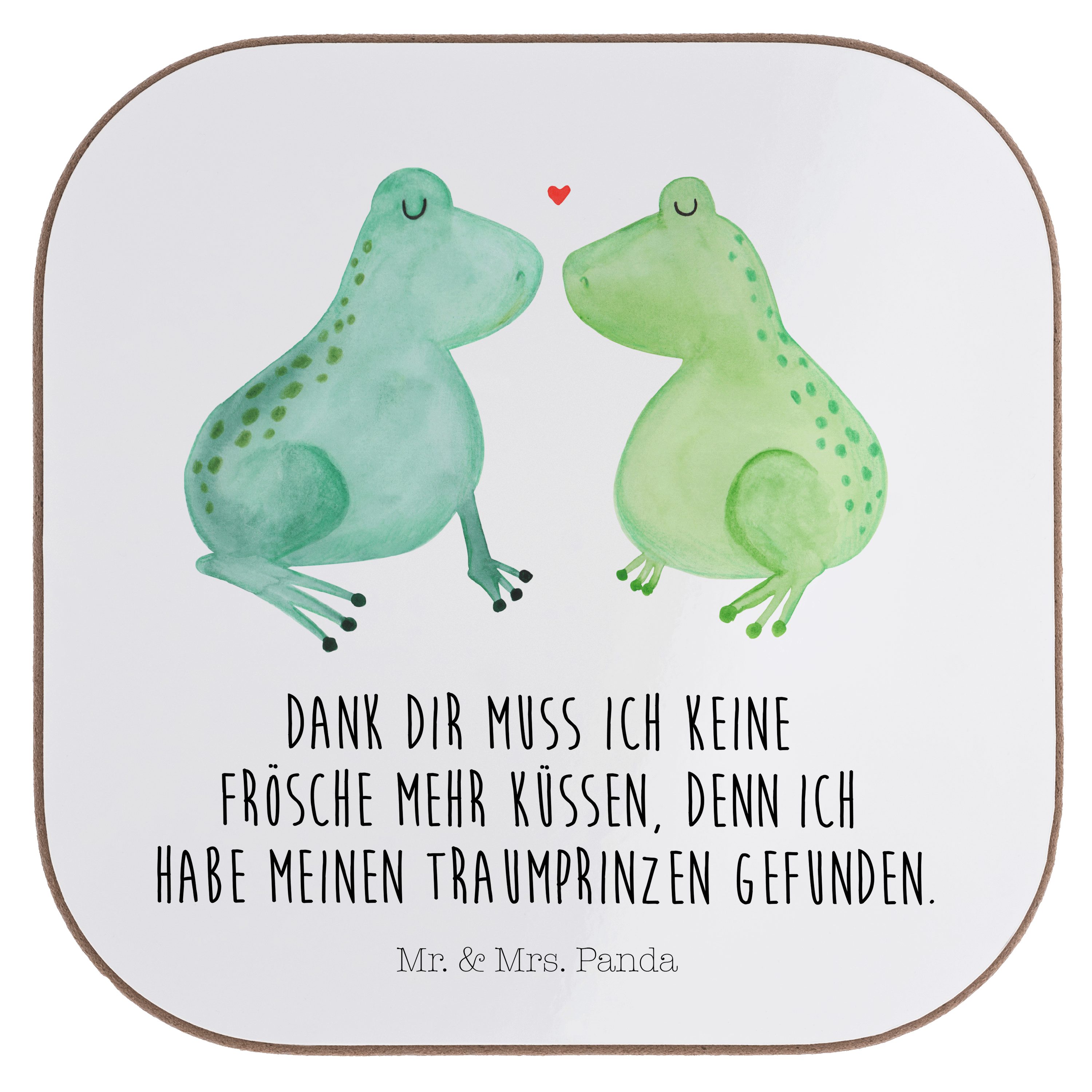 Mr. & Mrs. Panda Traumprinz, Getränkeuntersetzer Liebe, Weiß große - Heiraten, Fr, Frosch Geschenk, 1-tlg. - Liebe