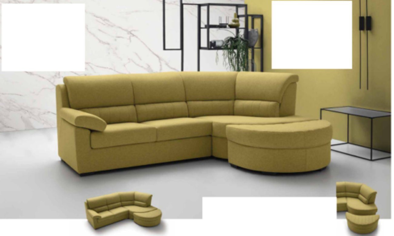 Gelb Textil Italien Ecke L-Form Ecksofa, Möbel Luxus JVmoebel Moderne Couch