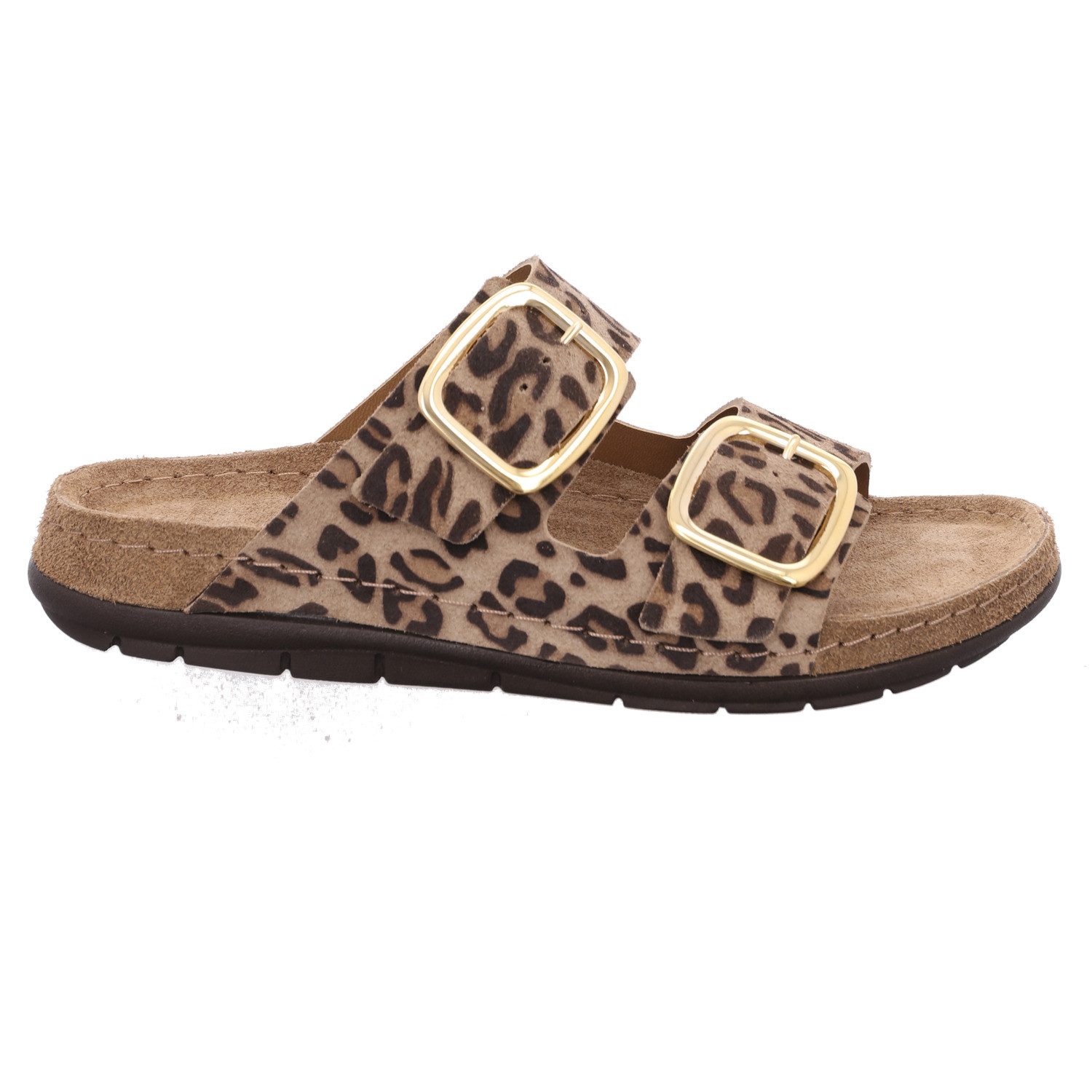 Rohde Rodigo Leo Pantolette Sommerschuh, Hausschuh mit Leo-Print