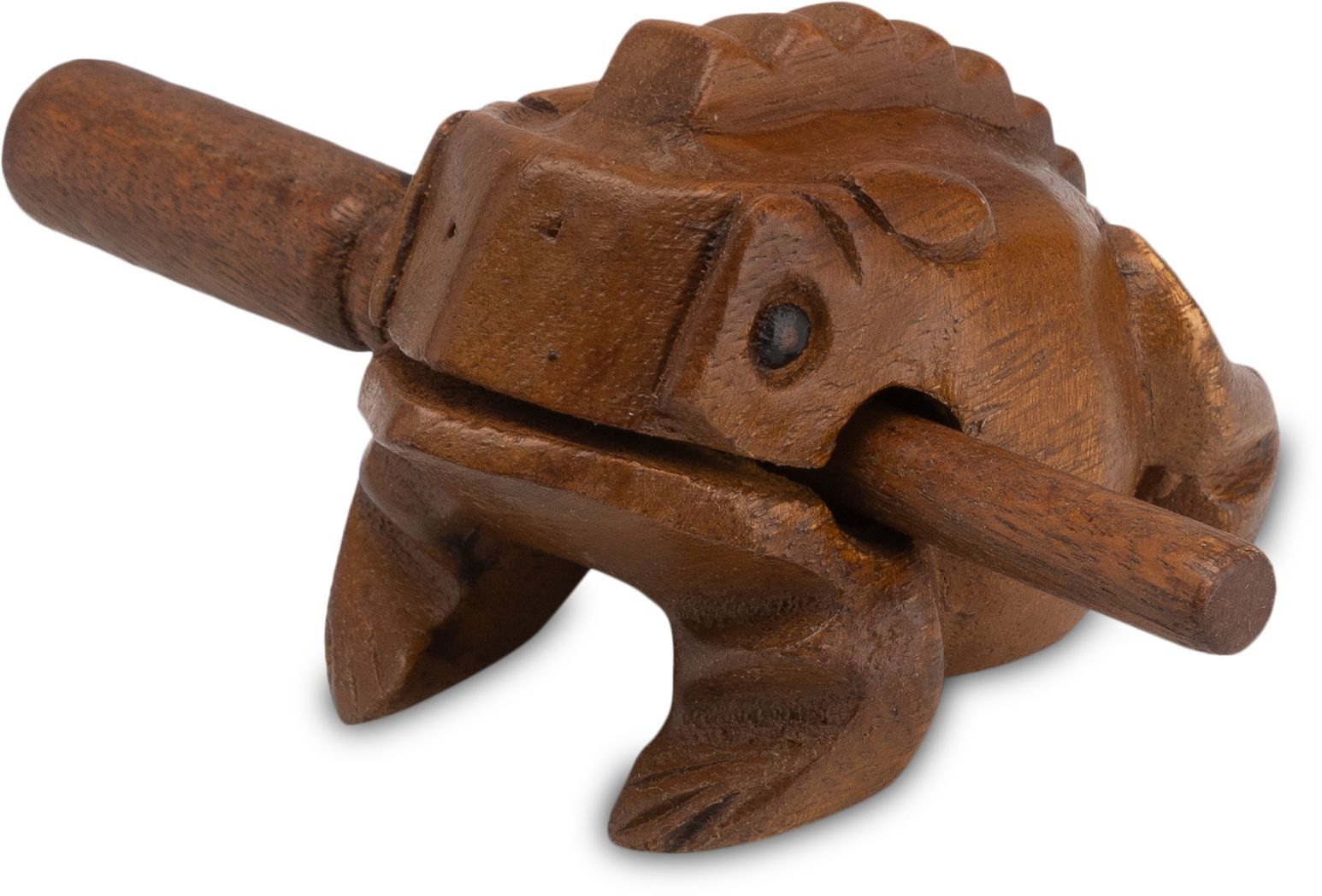 LOGOPLAY Spielzeug-Musikinstrument Klangfrosch Gr. 3, (1 tlg), Frosch Klangfrosch Gr. 3 9 cm Klangtier aus Holz Handgefertigtes
