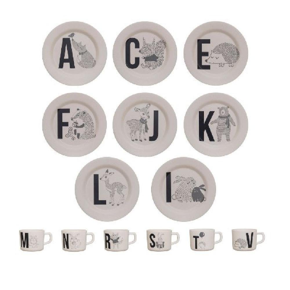 Bloomingville Детская посуда-Set Тарелки Und Tasse Bambus Buchstabe I