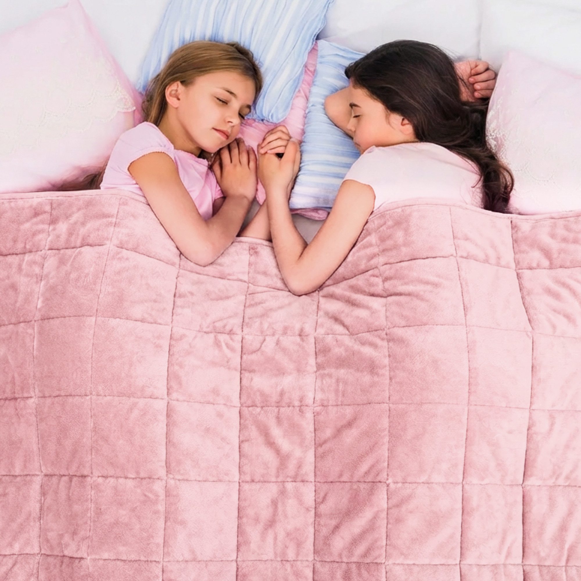 Dailydream Gewichtsdecke für Kinder, beschwerte Decke, Baumwolle oder Fleece, Füllung: Glasperlen, Gleichmäßige Gewichtsverteilung, doppelte Nähte, Handwäsche m – Bild 2 von 5