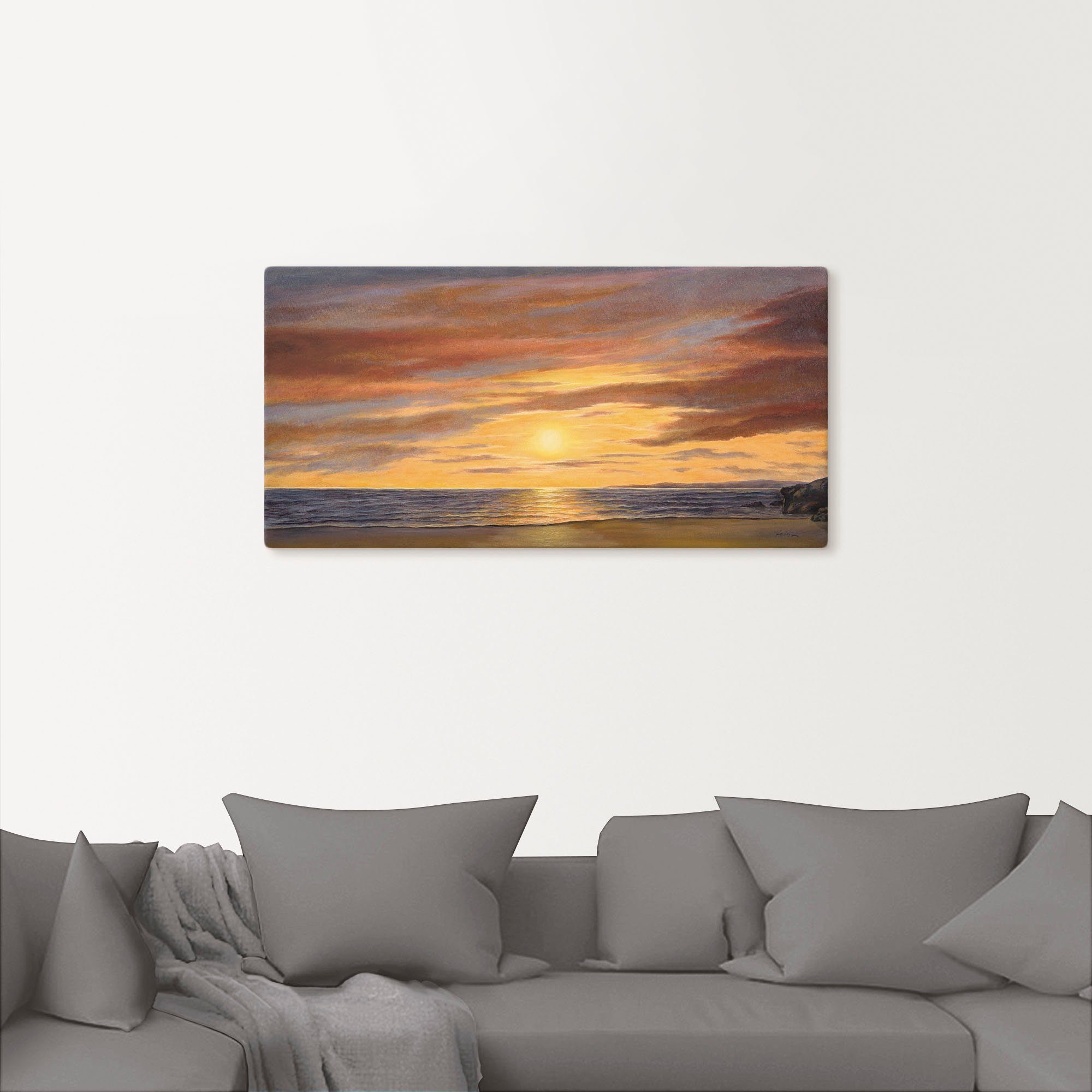 Artland Wandbild Sonne am Strand, Strand (1 St), als Alubild, Leinwandbild in verschied. Größen