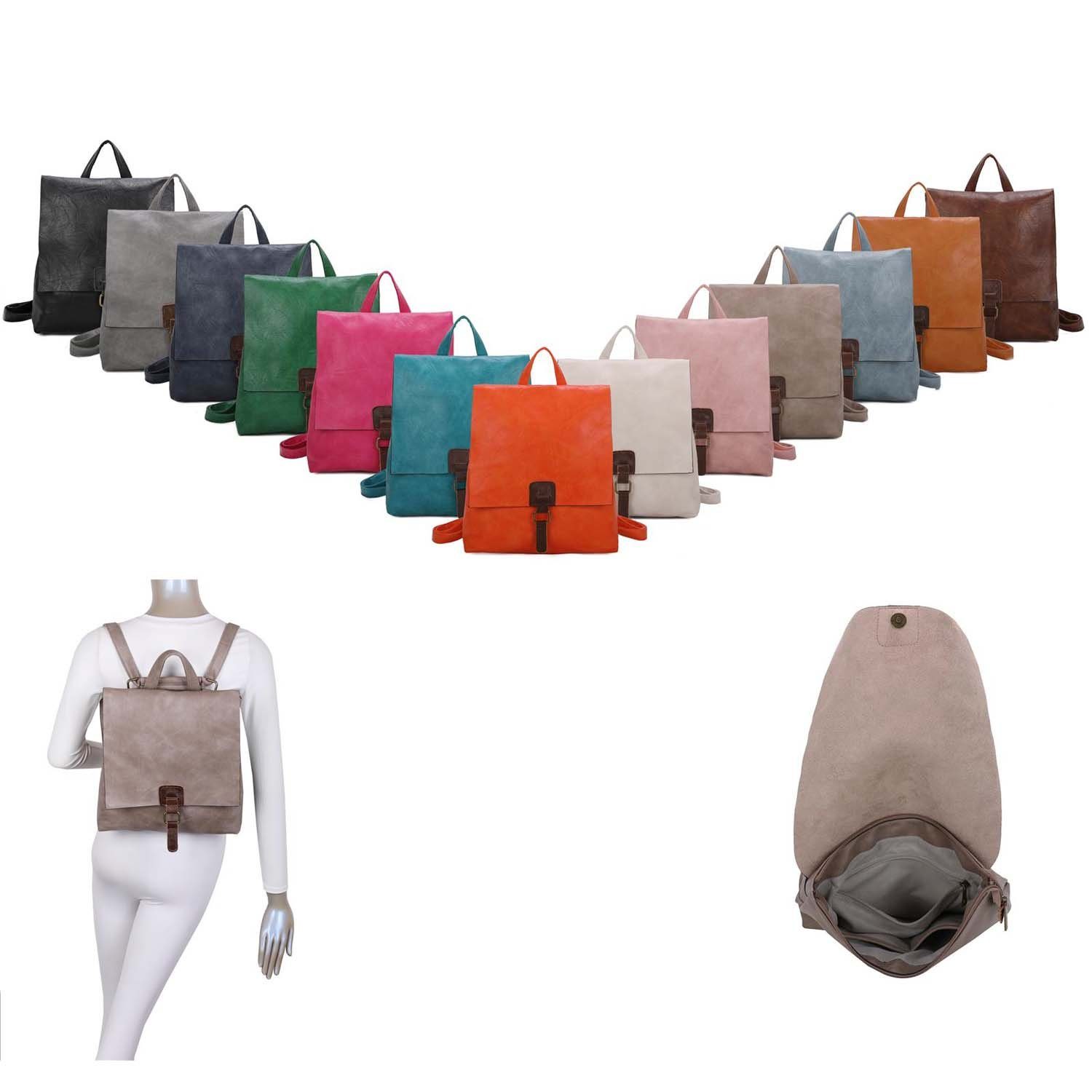 ITALYSHOP24 Rucksack Damen Schultertasche Backpack Umhängetasche CrossBody günstig online kaufen