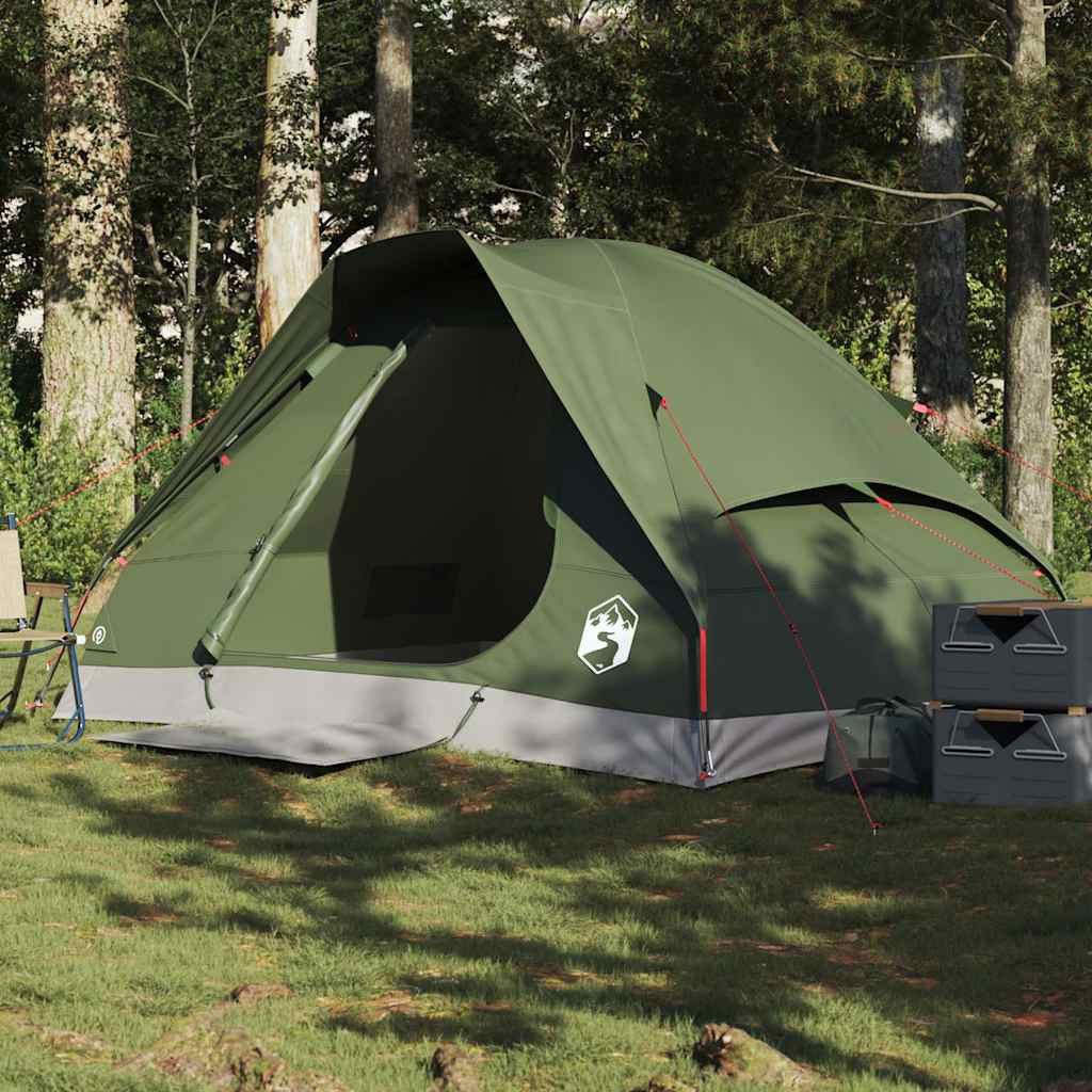 vidaXL Kuppelzelt Kuppel-Campingzelt 2 Personen Olivgrün Wasserdicht, (1 tlg)