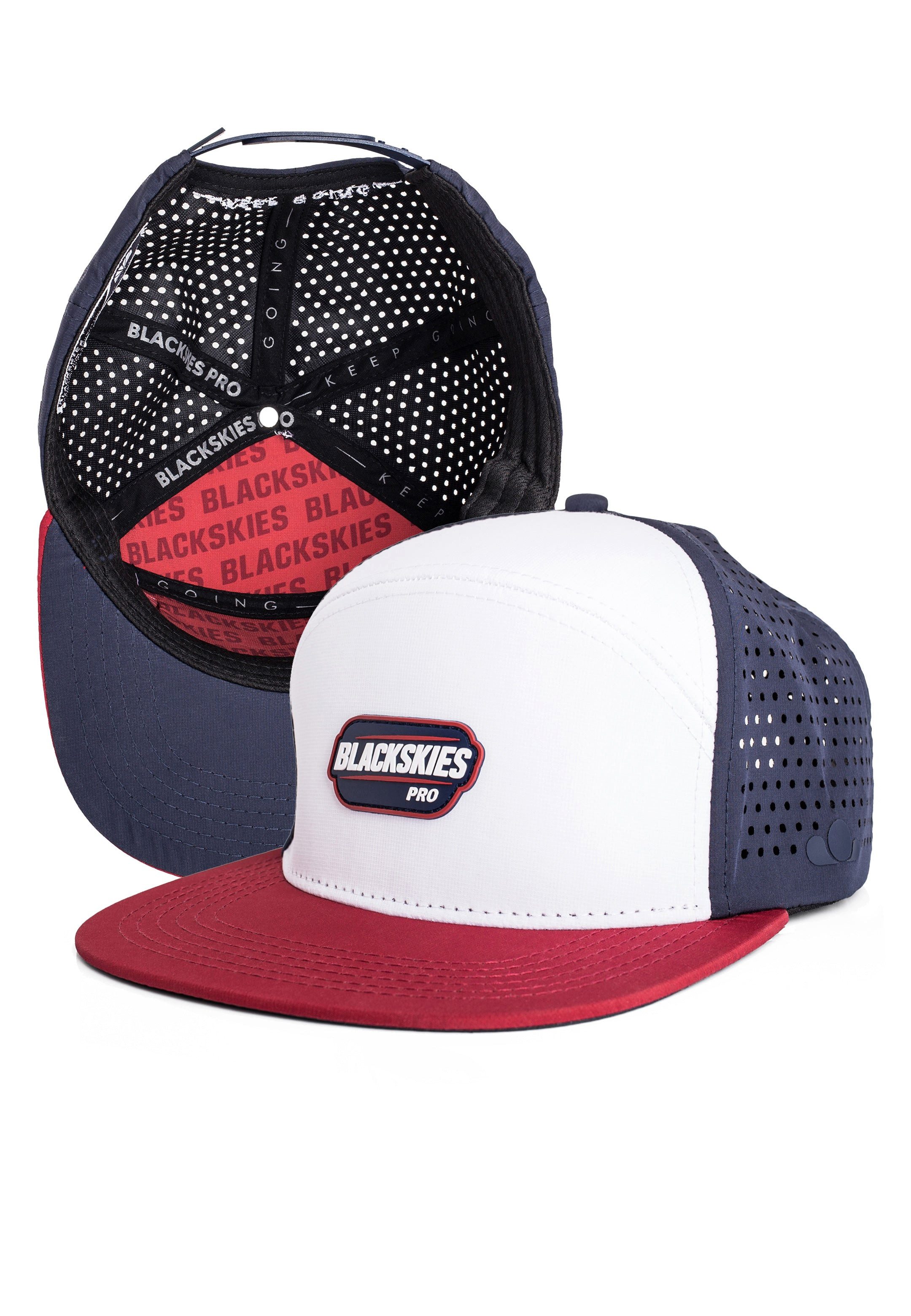 Blackskies Baseball Cap Pro Motion Sport Performance Cap White-Blue-Red