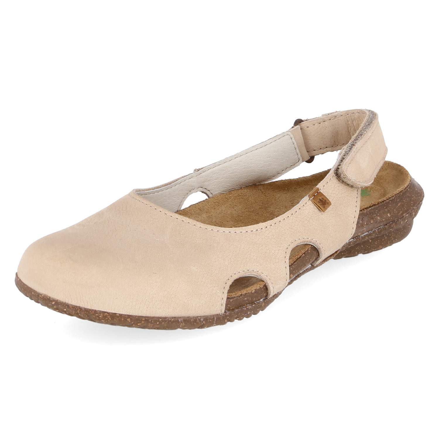 El Naturalista El Naturalista N413 Cream Damen Rauleder beige Keilsandalette