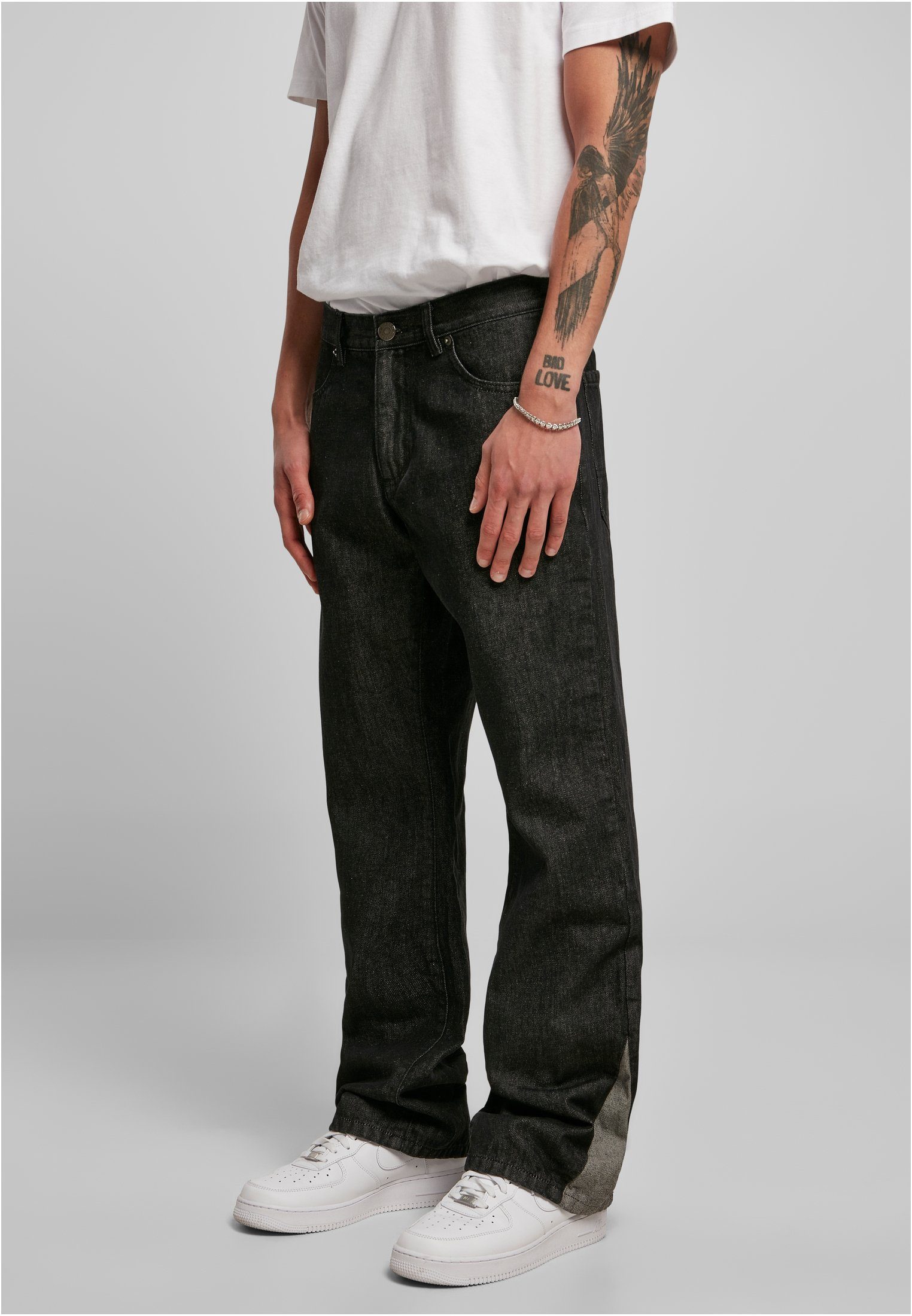 Jeans (1-tlg) Triangle Herren URBAN CLASSICS Bequeme blackwashed Denim Organic