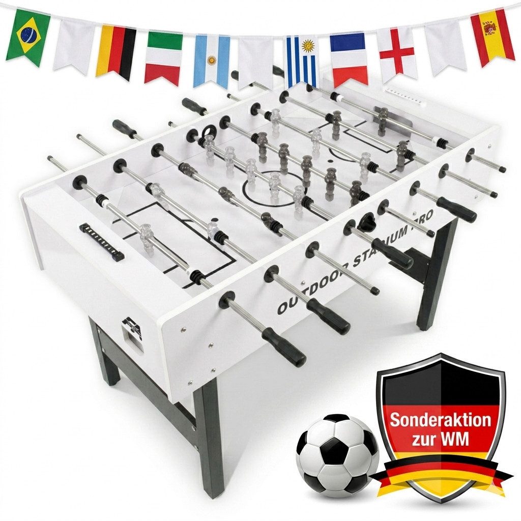 Kickertisch Outdoor Stadium Pro, wasserfester Fußballtisch, Kicker Outdoor/Indoor