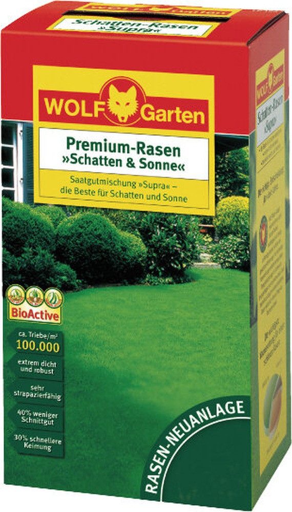 WOLF-Garten Rasensamen Wolf Garten Premium-Rasen Schatten & Sonne