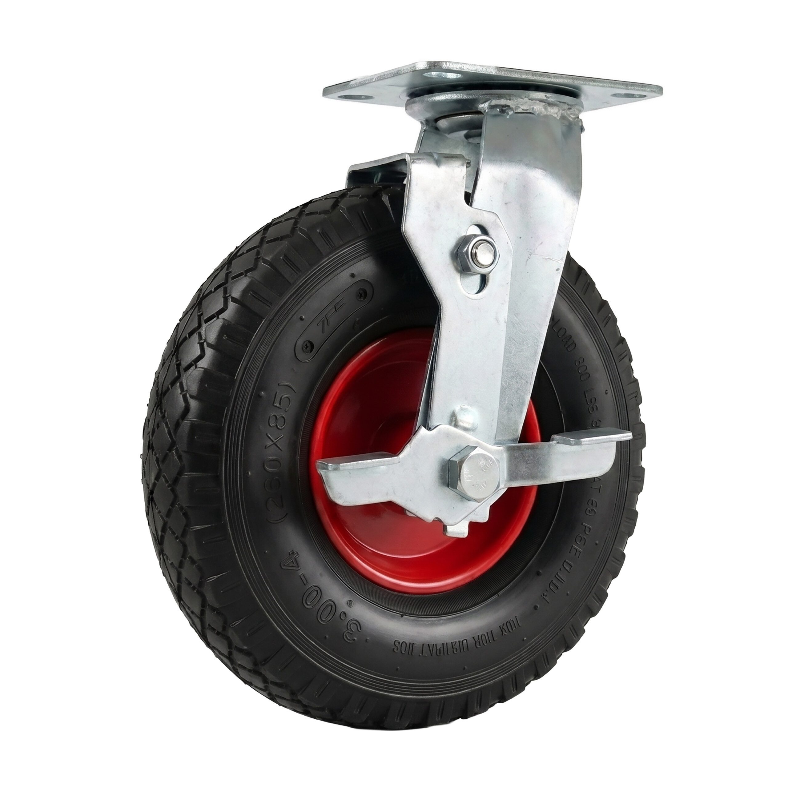 4x Transportrollen 75 Mm – Schwerlastrollen Vollgummi, Lenkrollen Mit Bremse