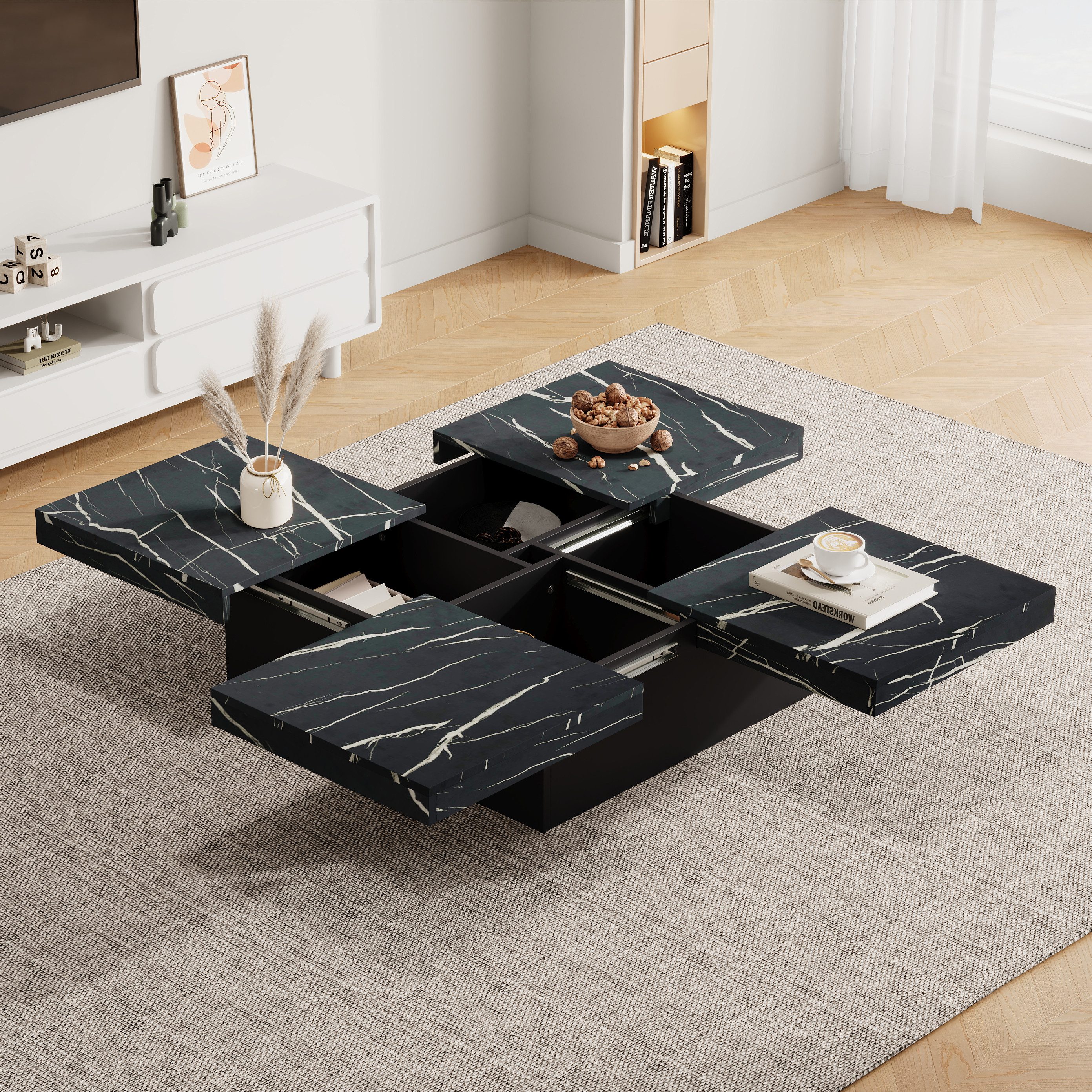 OKWISH Couchtisch Quadratischer Beistelltisch (Satztisch, Beistelltisch, günstig online kaufen