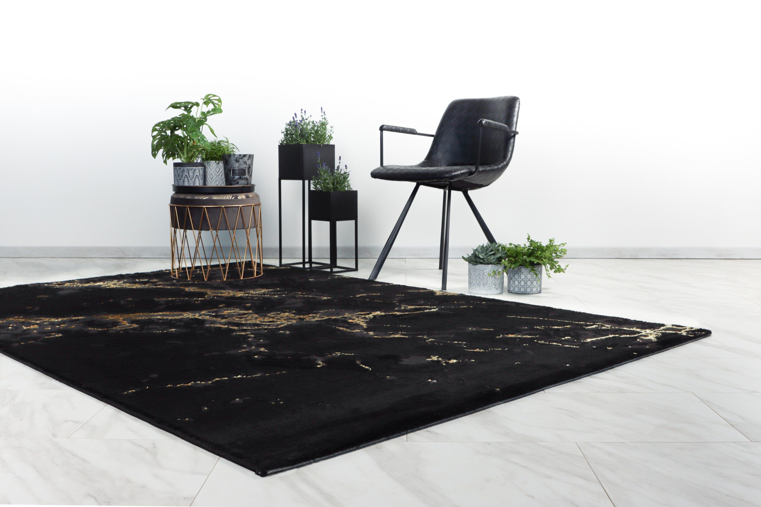 Kayoom Teppich Mineral 425, rechteckig, Höhe: 12 mm, Kurzflor, Hoch Tief Struktur, Wohnzimmer
