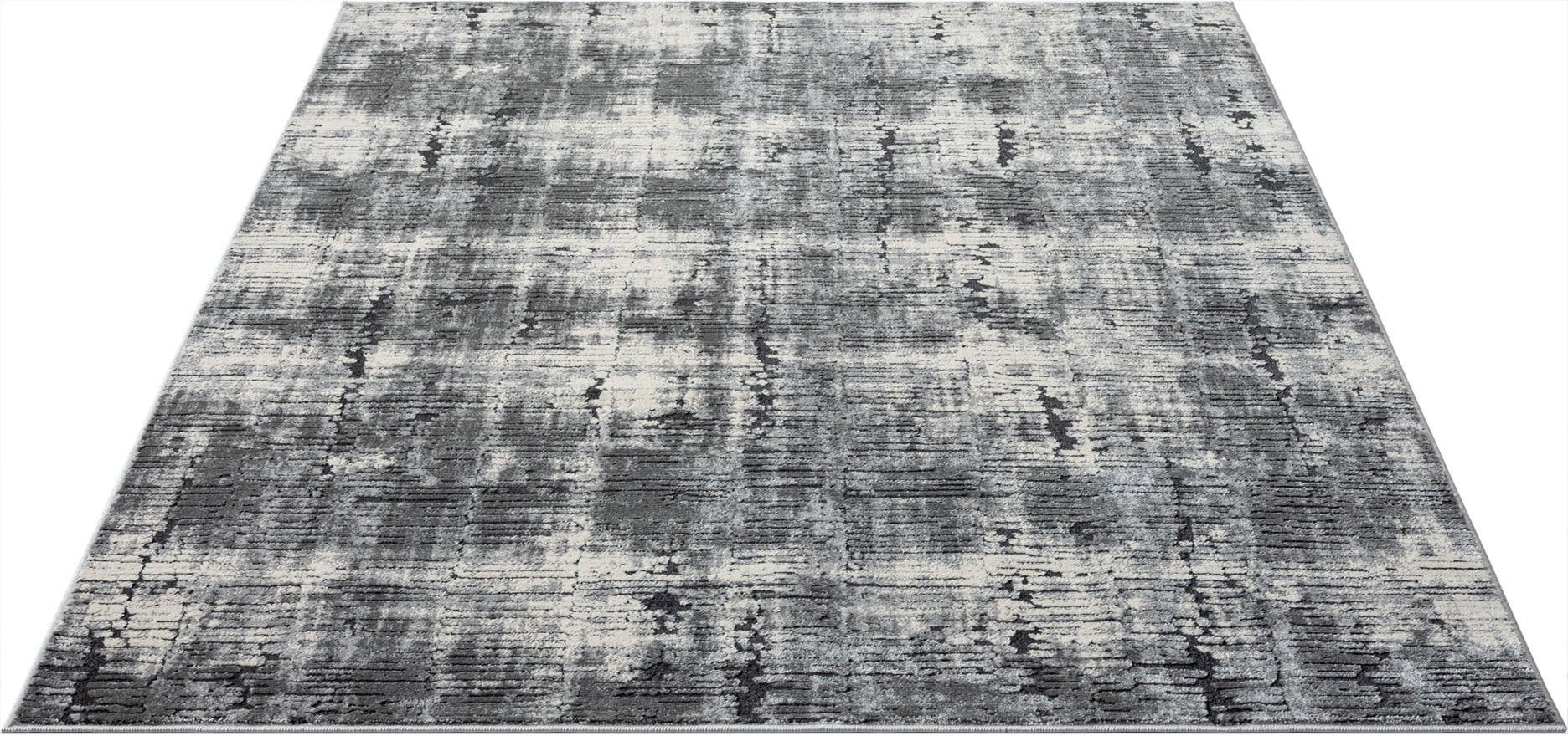 Teppich »Authal«, Home affaire, rechteckig, Höhe: 9 mm, dezenter Glanz, Schrumpf-Garn-Effekt, im Vintage-Look, dichte Qualität dunkelgrau