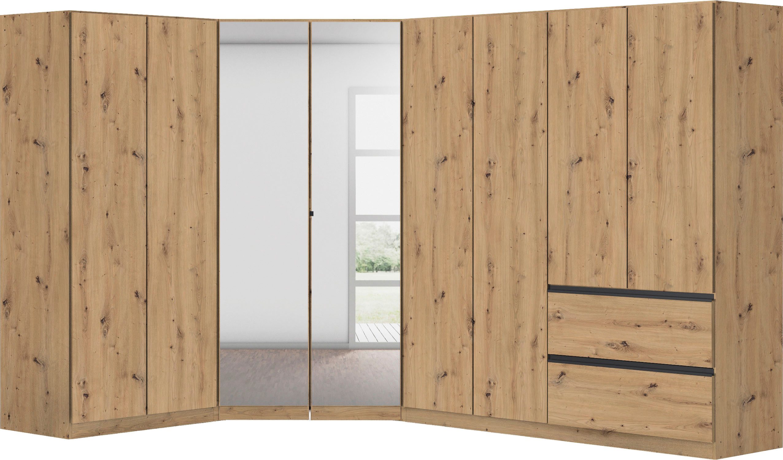 rauch Schrank-Set Kleiderschrank Schrank Garderobe Wäscheschrank COSTA Größe 208x298 cm, (Set, 3-St., in 3 Ausstattungen BASIC/CLASSIC/PREMIUM), viel Platz, grifflose Front und Push-to-Open Funktion MADE IN GERMANY
