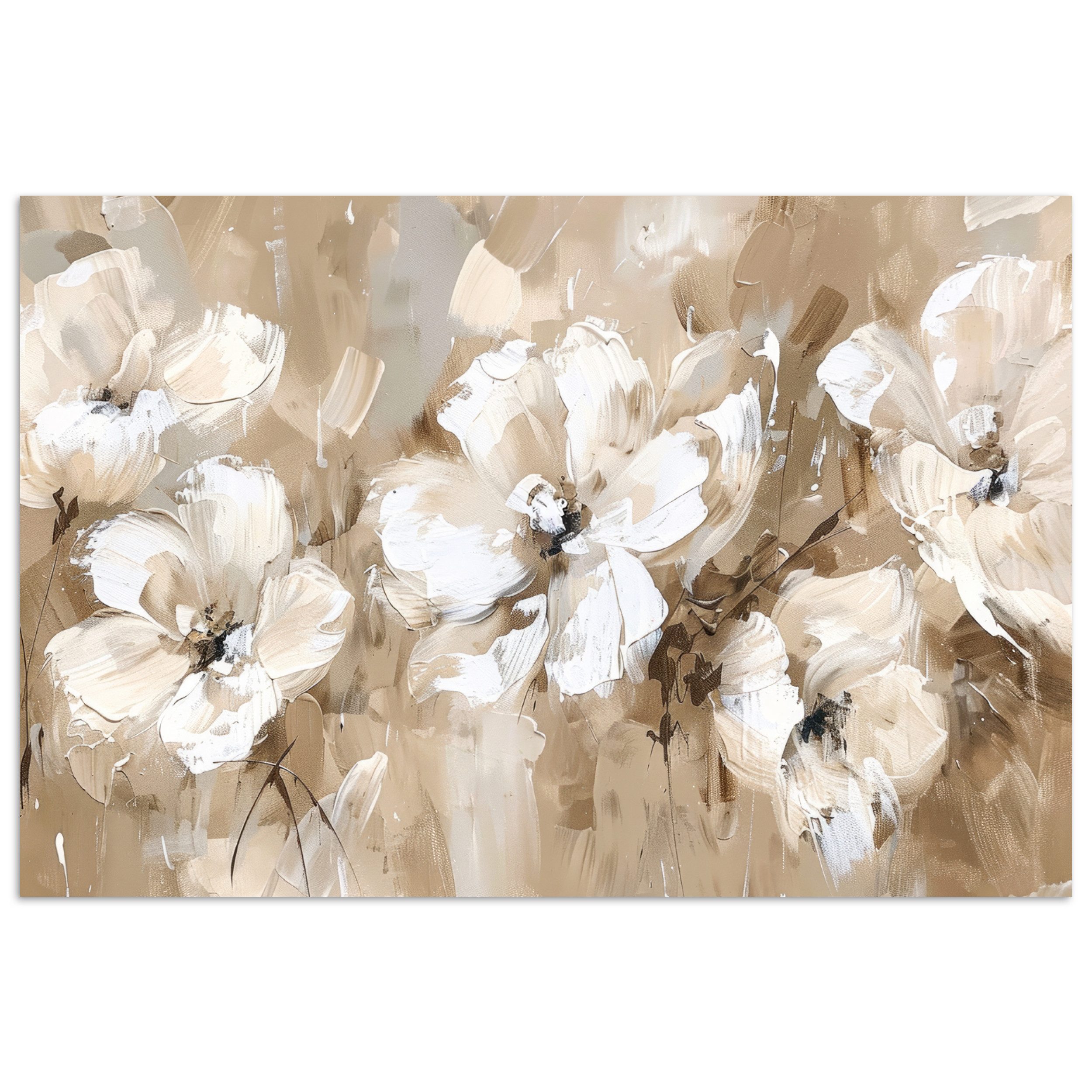 MuchoWow Poster Blumen - Beige - günstig online kaufen