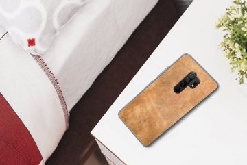 MuchoWow Handyhülle Leder - Strukturiert - Lederoptik - Braun, Phone Case, Handyhülle Xiaomi Redmi 9, Silikon, Schutzhülle