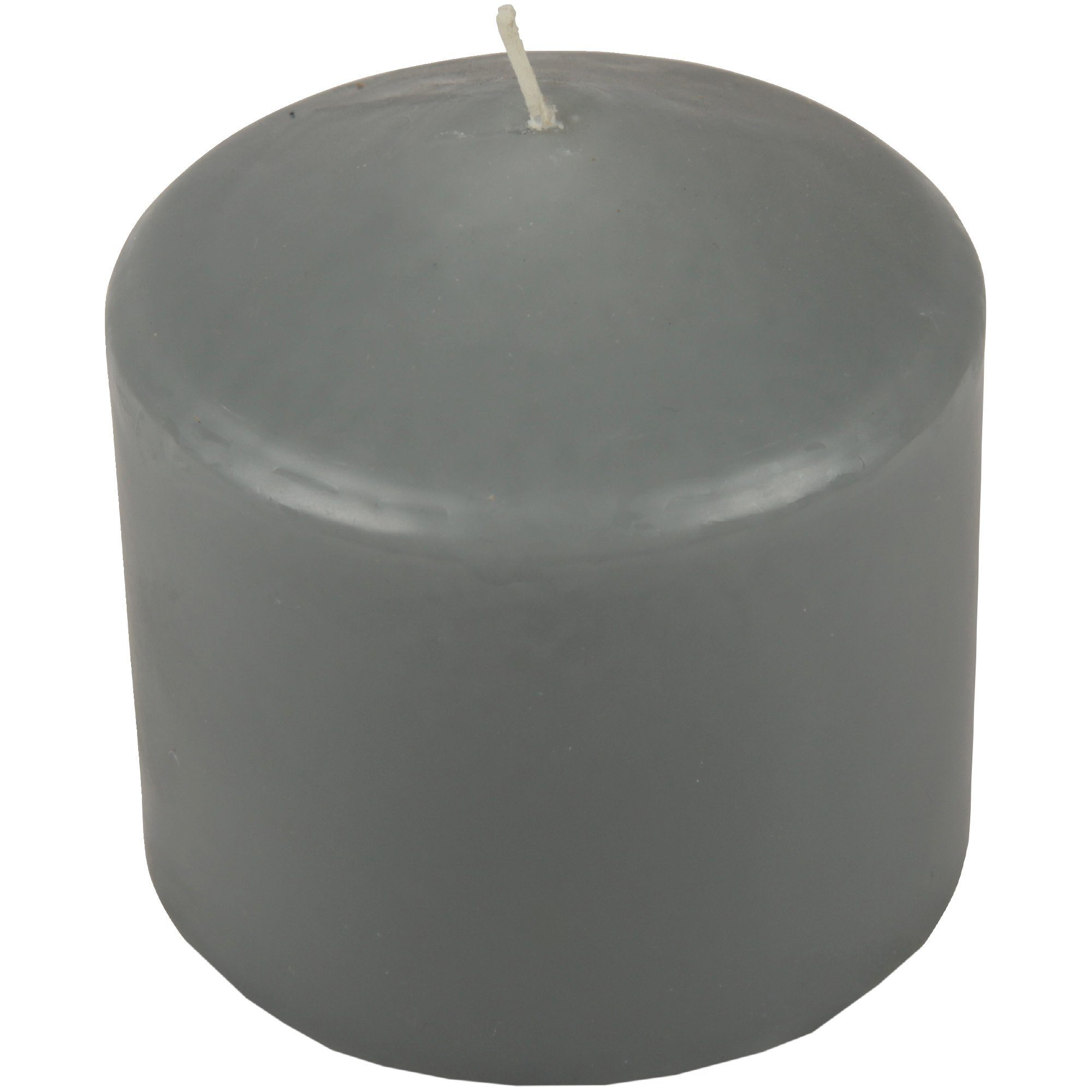 Candle Kerze 8cm Blockkerze Farben Wachskerzen (3-tlg), in - HS Ø8cm Stumpenkerze vielen Grau x