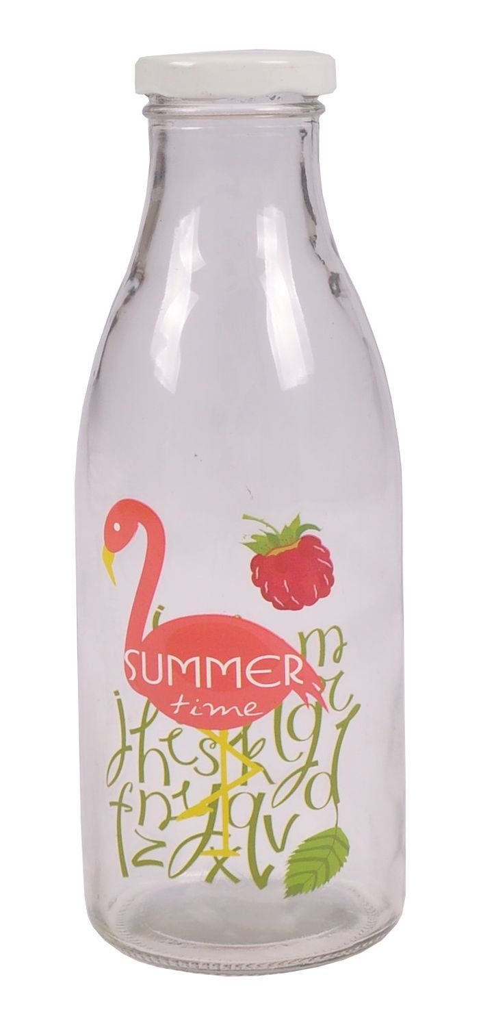 BURI Trinkflasche Milchflasche 900ml Glasflasche Getränkeflasche Wasserflasche Deko