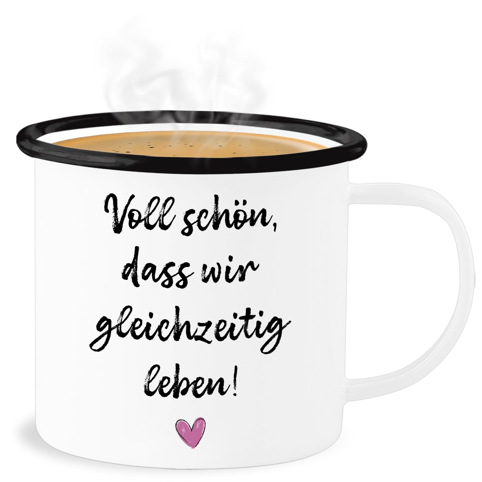 Shirtracer Becher Voll schön dass wir gleichzeitig leben I Freundschaft Geschenk für Pär, 1-tlg., Stahlblech, Pärchen
