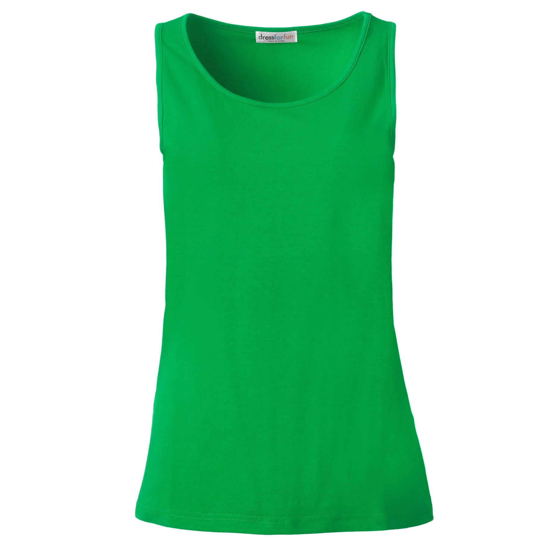 dressforfun Tanktop Achselshirt, Für viele Outfits und Auftritte, Einfarbiges Damen Top (Trägershirt, Konfektionsgröße XL in grün) Leicht körperbetonter Schnitt – Bild 2 von 5