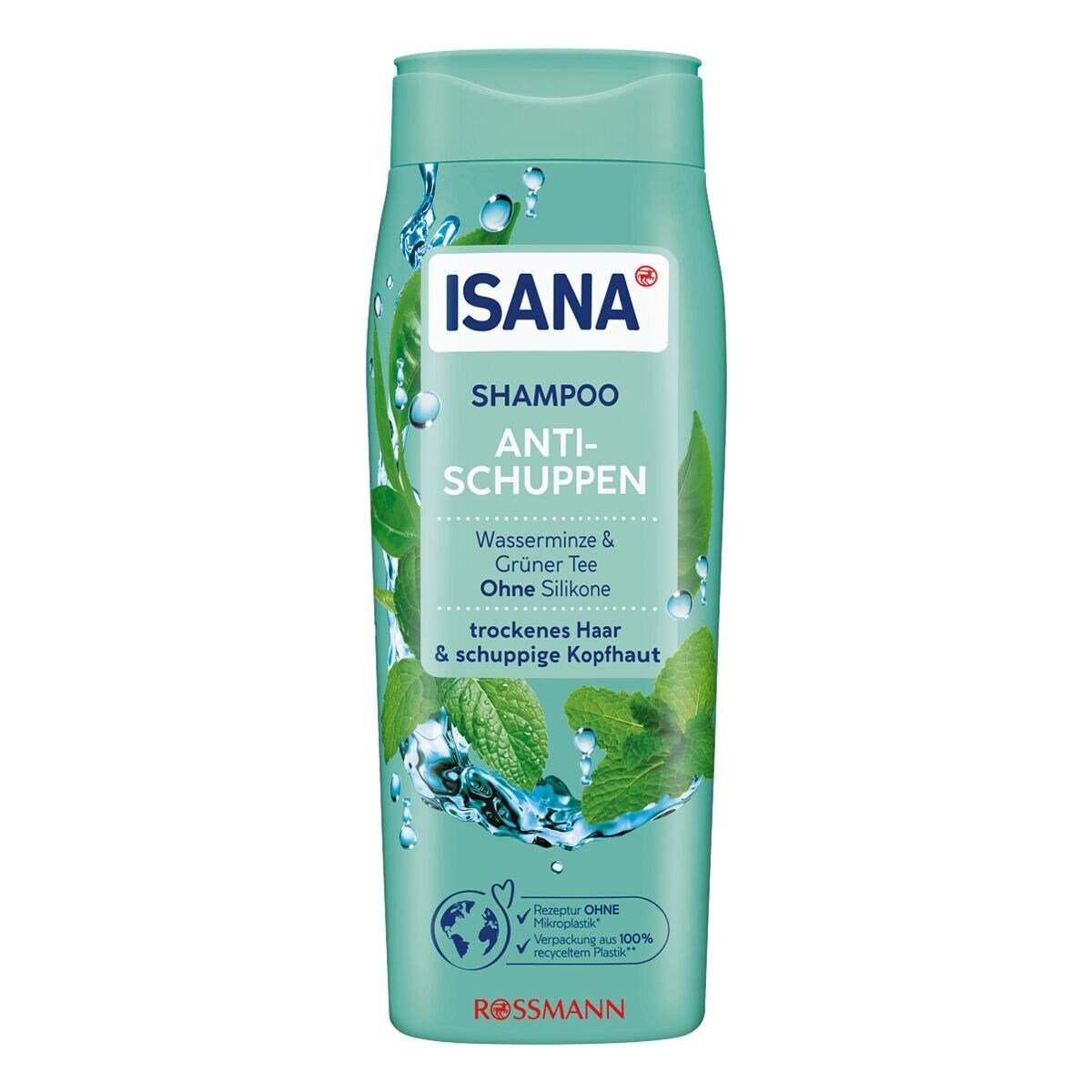ISANA Haarshampoo Wasserminze & Aventurin, Anti Schuppen, für trockene/ schuppige Kopfhaut | Haarshampoos