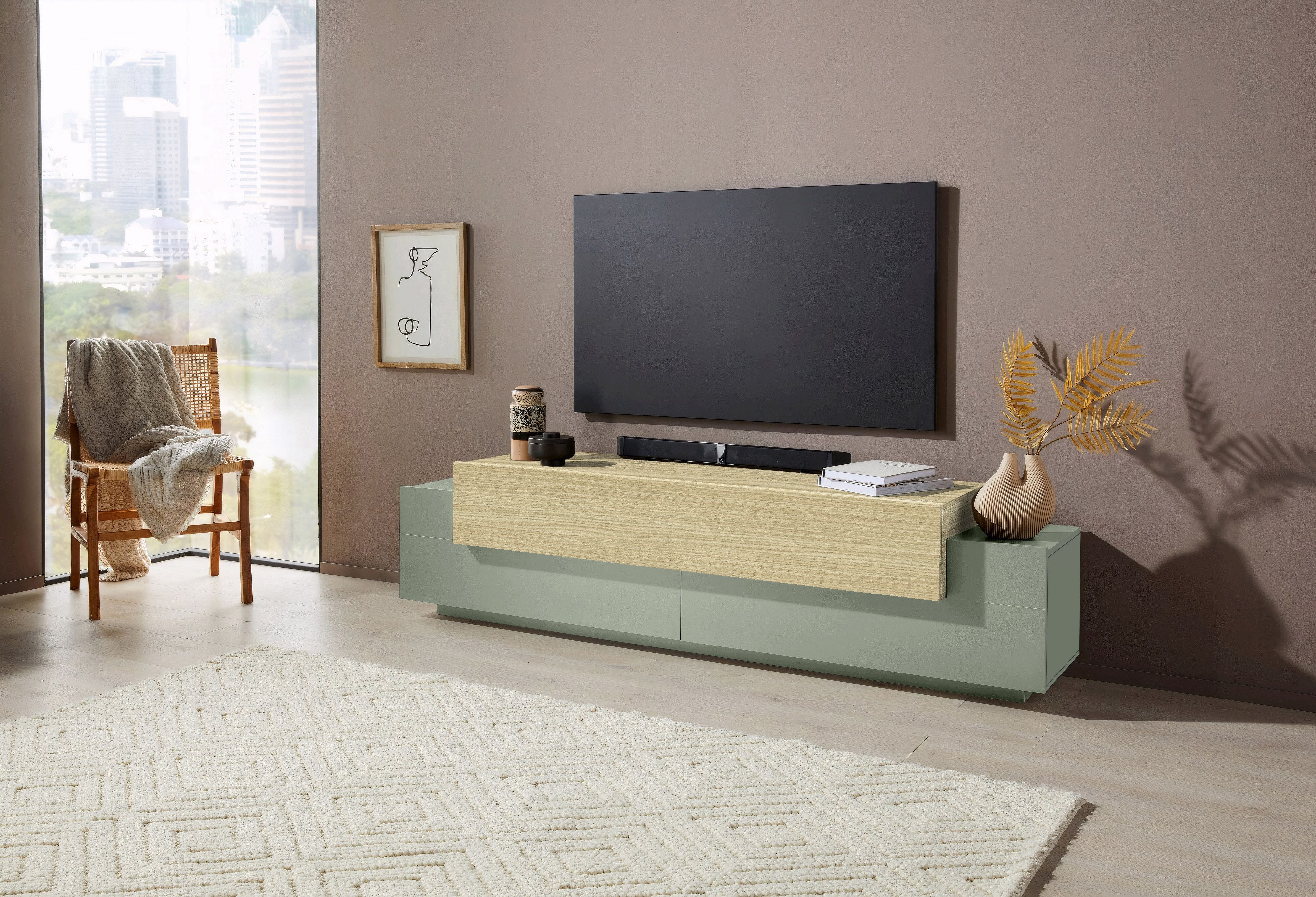 INOSIGN Lowboard Coro,Lowboard,TV-Kommode,TV-Möbel,TV-Bank, mit 3 Klappen günstig online kaufen
