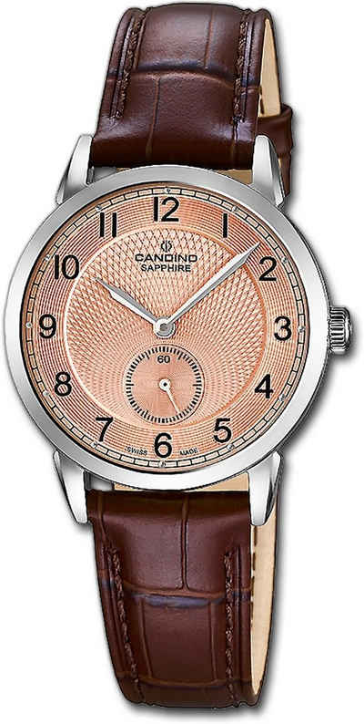 Candino Quarzuhr Candino Damenuhr Classic C4593/3, Damen Armbanduhr rund, Edelstahlarmband braun