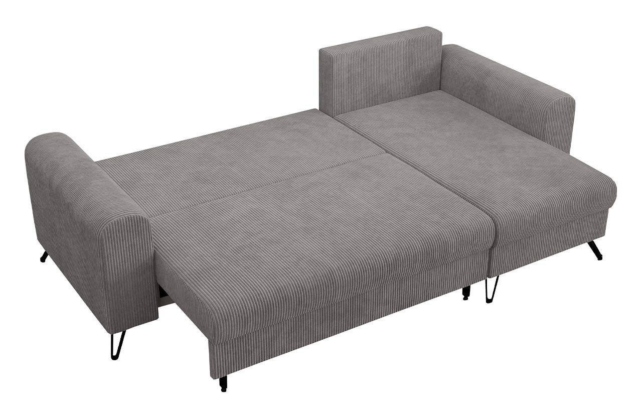 Modern Lincoln Bettfunktion, Ecksofa L-Form Ecksofa, mit Bettsofa, - Hellgrau Kissen lose MÖBEL MKS HUGO, Couch