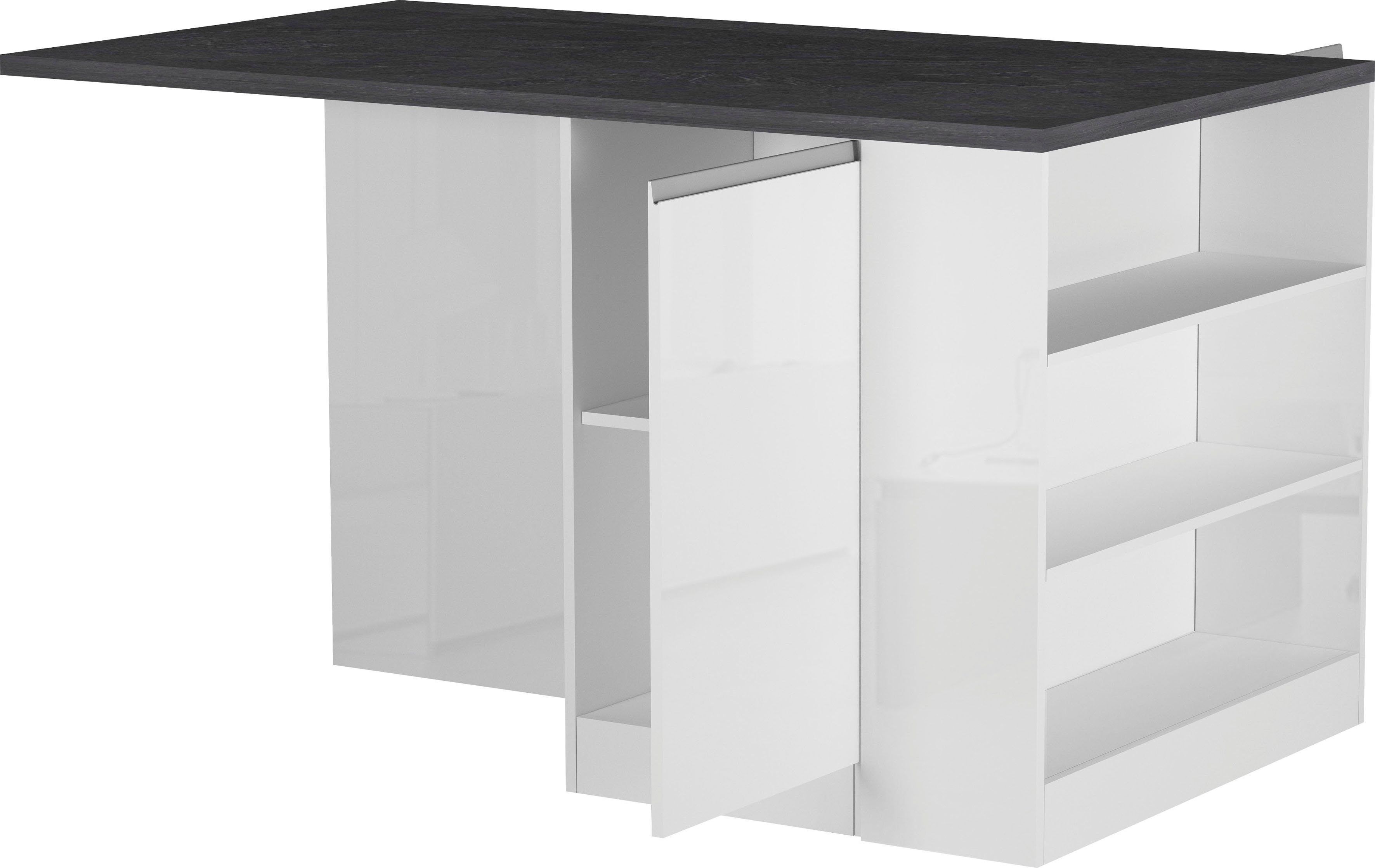 KOCHSTATION Kücheninsel KS-Sole, Breite 160 cm, 2 Türen, 4 offene Fächer günstig online kaufen