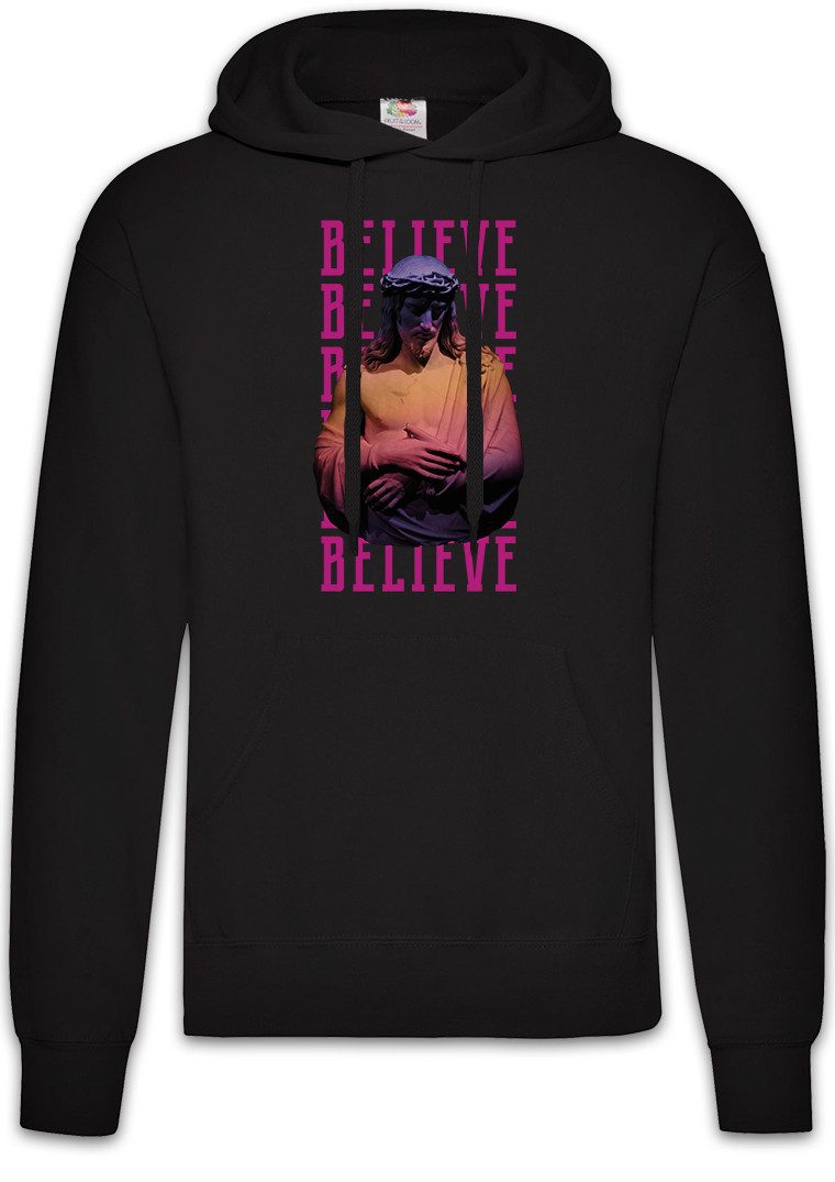 Hoodie Jesus Believe Herren Hoodie 80s Neon God Dark Gott Jesus Holy Christ