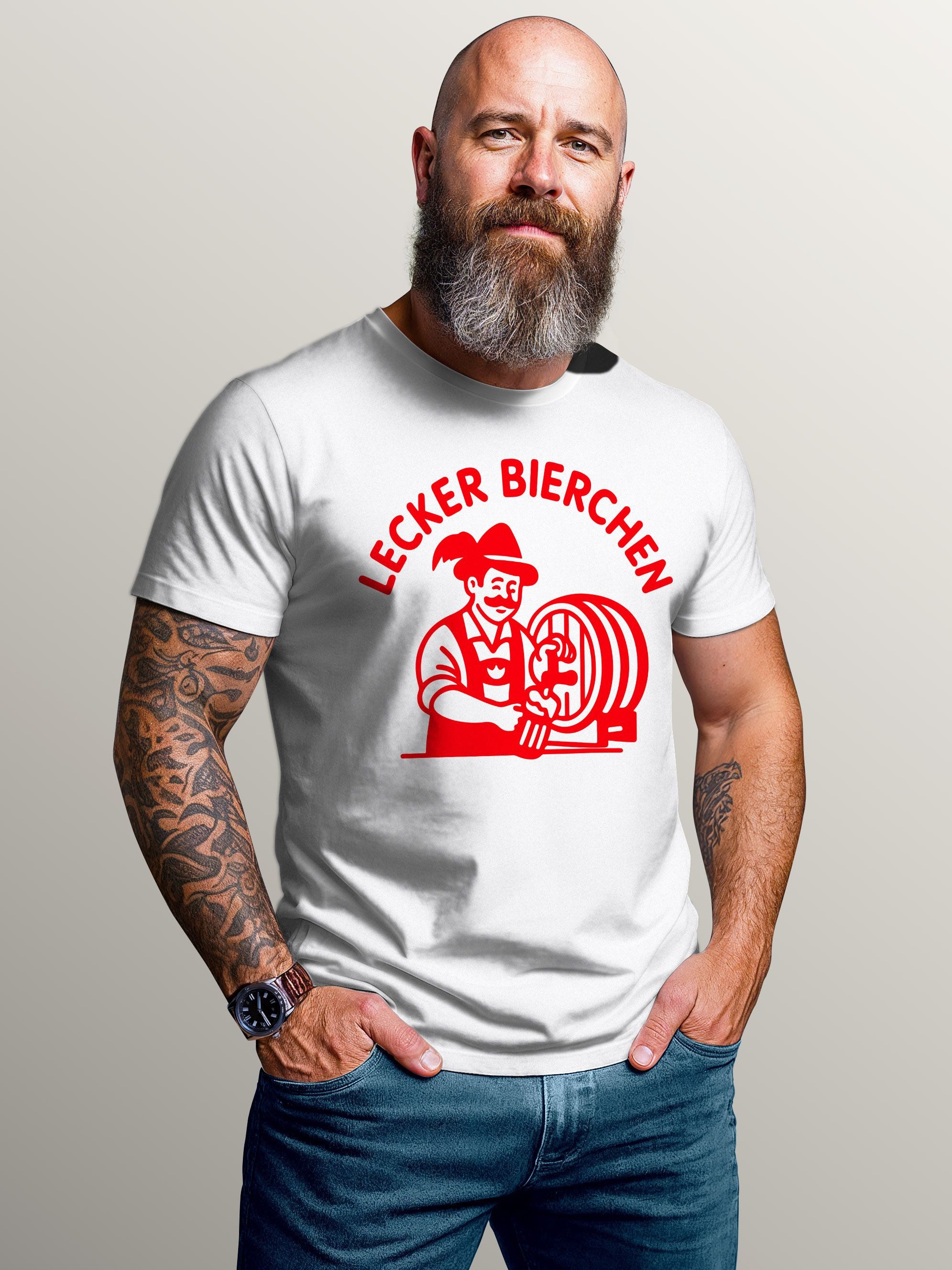 Neverless Print-Shirt Herren T-Shirt Lecker Bierchen günstig online kaufen
