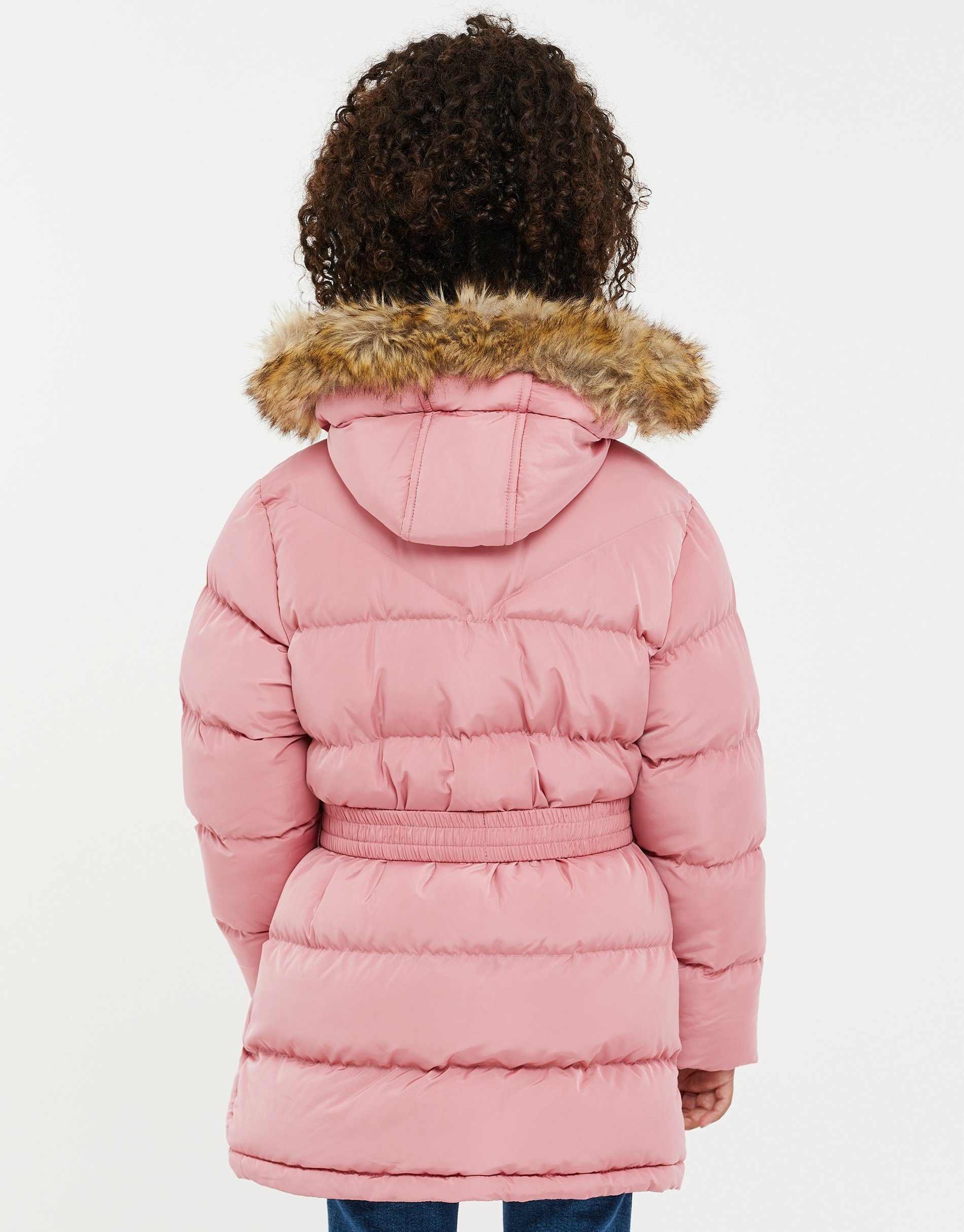 Pink- THB Belted Hooded rosa Jacket Threadgirls Joni Winterjacke