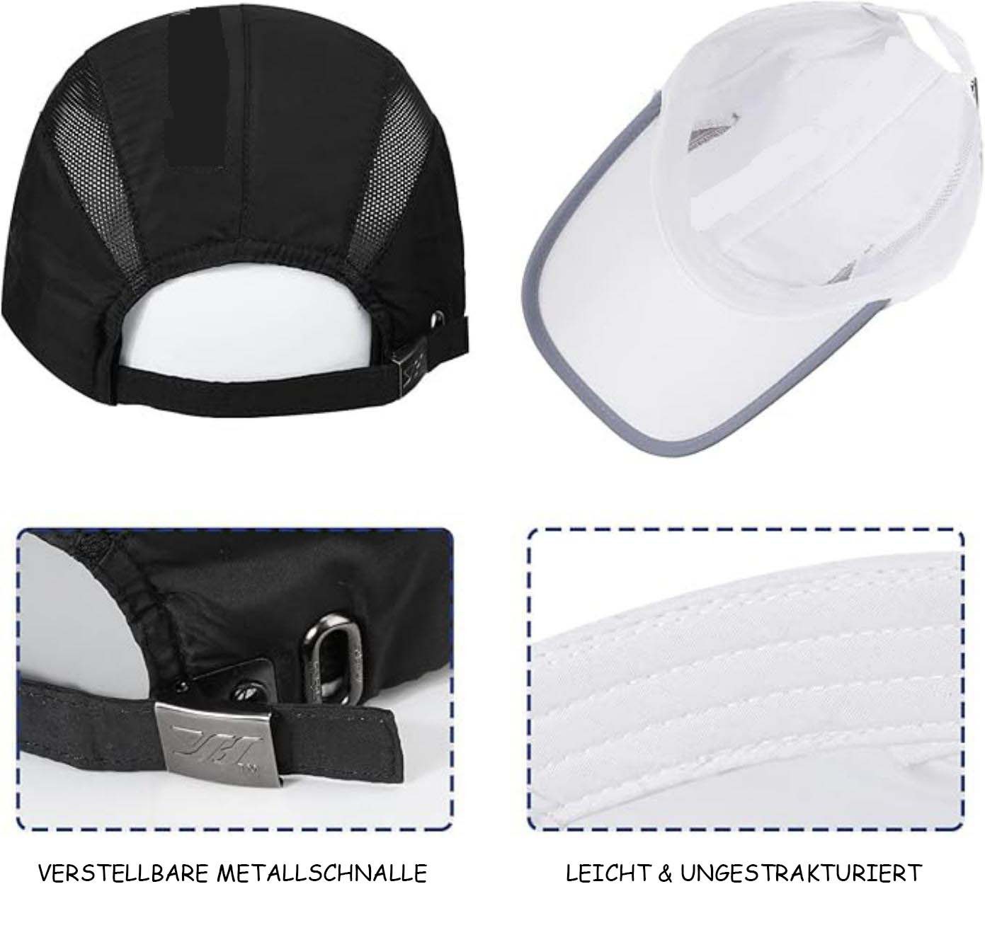 Bwecuy Baseball Cap Modisches Lässig Atmungsaktiv Mesh Sportkappe Leichte Faltbare