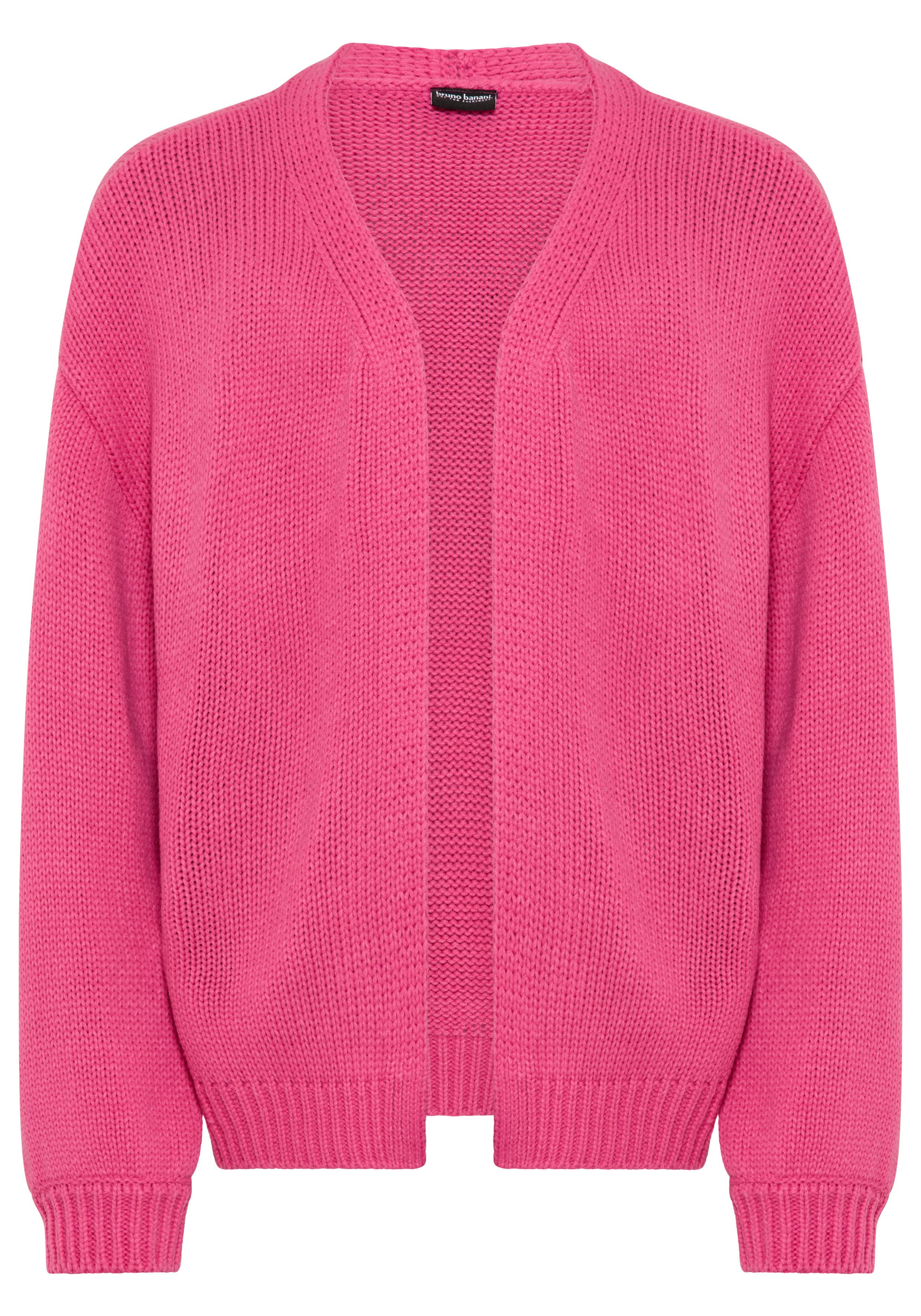 Bruno Banani Strickjacke Cardigan, Strickjacke in offener weiter Form Für TEENS. Lockerer, weicher Strick