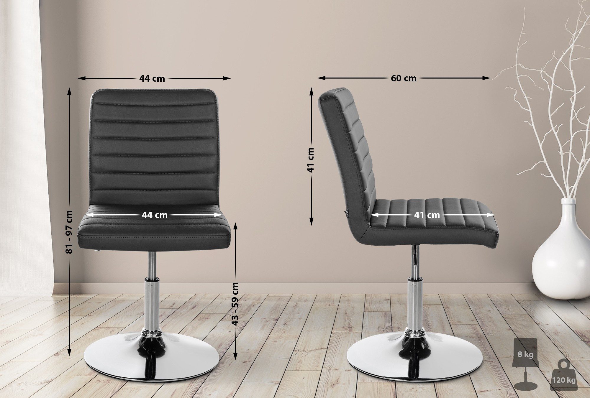 CLP Esszimmerstuhl Elvas Kunstleder (2er Set, 2 St), drehbar und höhenverst günstig online kaufen