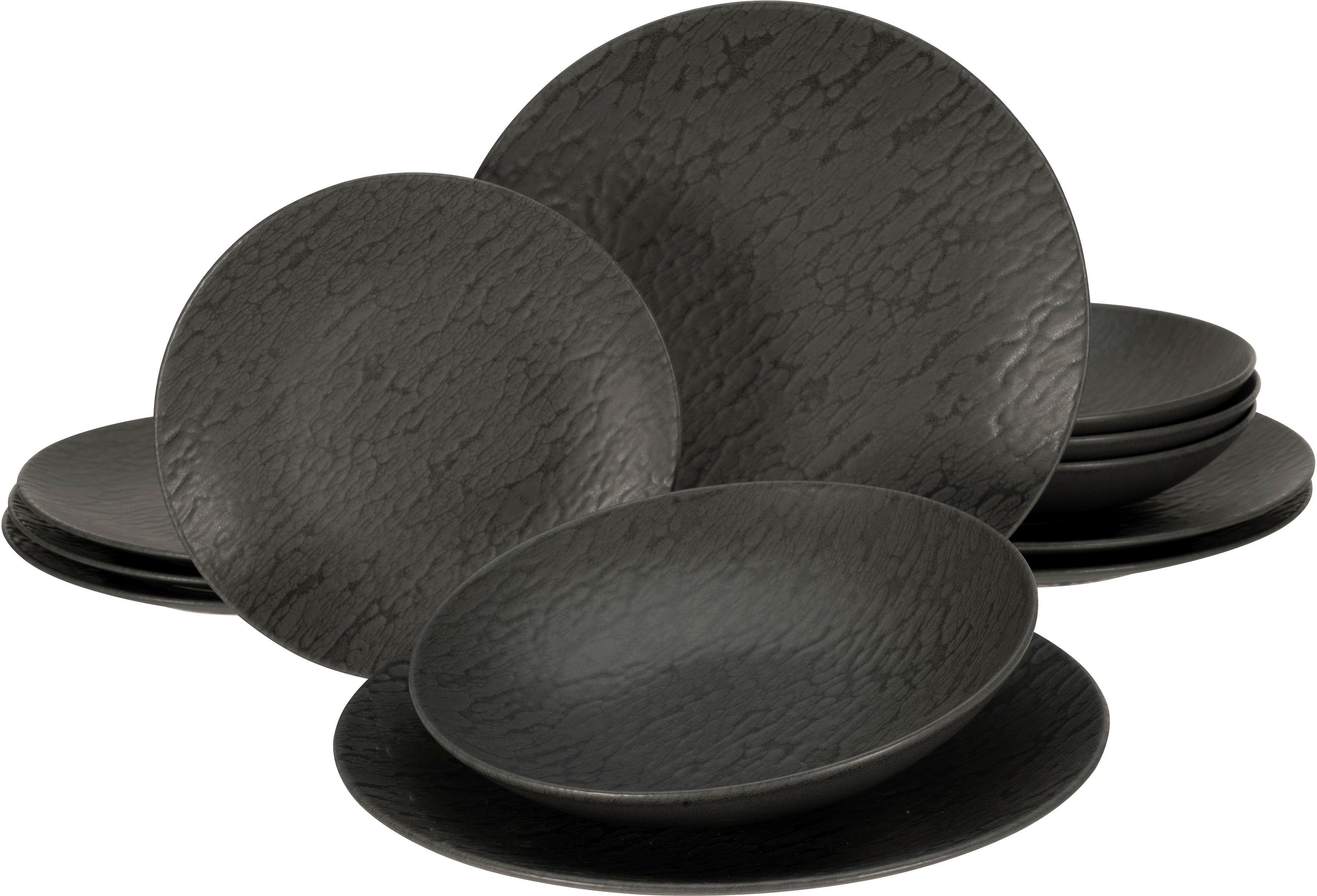 Teller-Set Schiefer Black