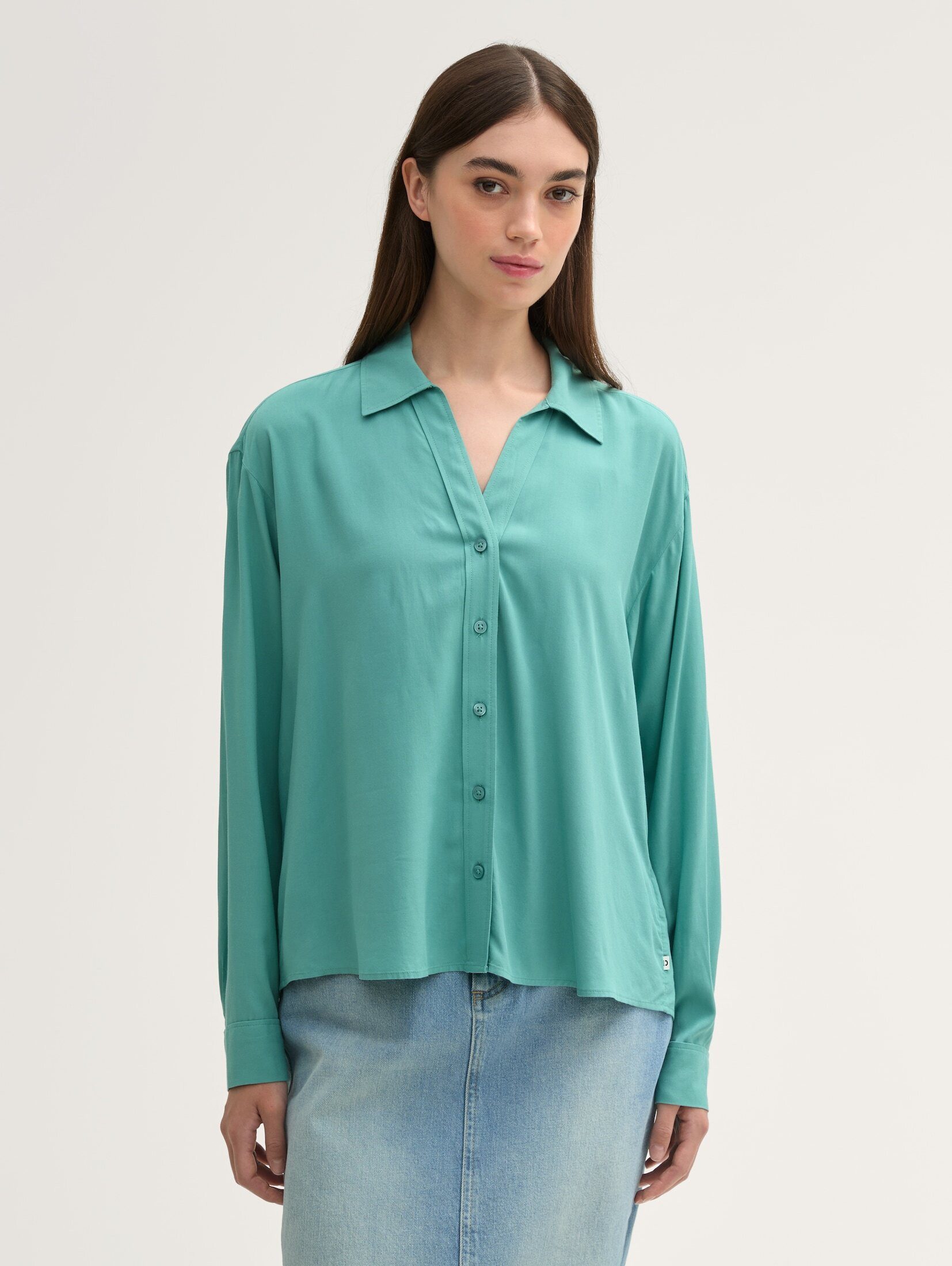Langarmbluse Hemdbluse mit LENZING™ ECOVERO™