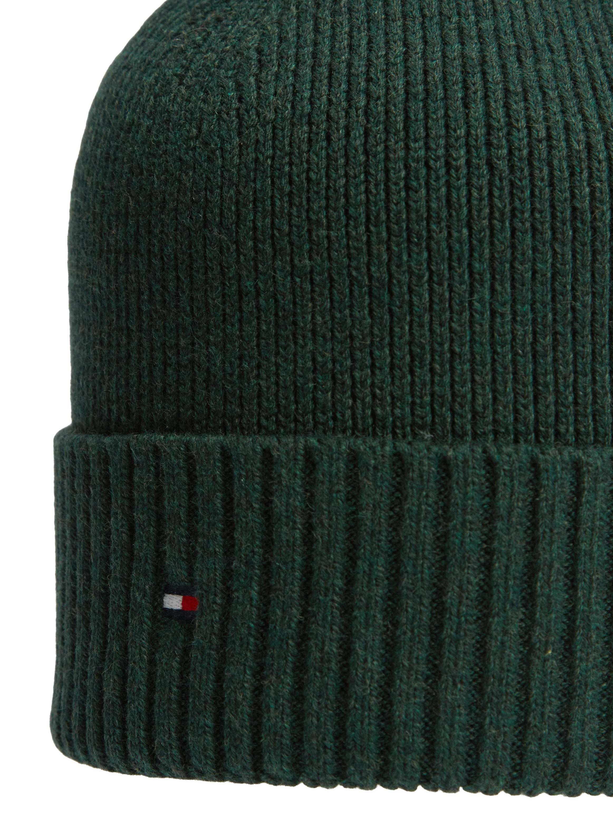 Tommy Hilfiger Strickmütze TH FLAG PIMA COTTON BEANIE Beanie mit Logostickerei, mit Kaschmiranteil Unisex – Bild 4 von 4