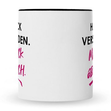 GRAVURZEILE Tasse Bedruckte Tasse mit Spruch - Hab ick verstanden Mach ick aber nicht, Farbe: Schwarz & Weiß