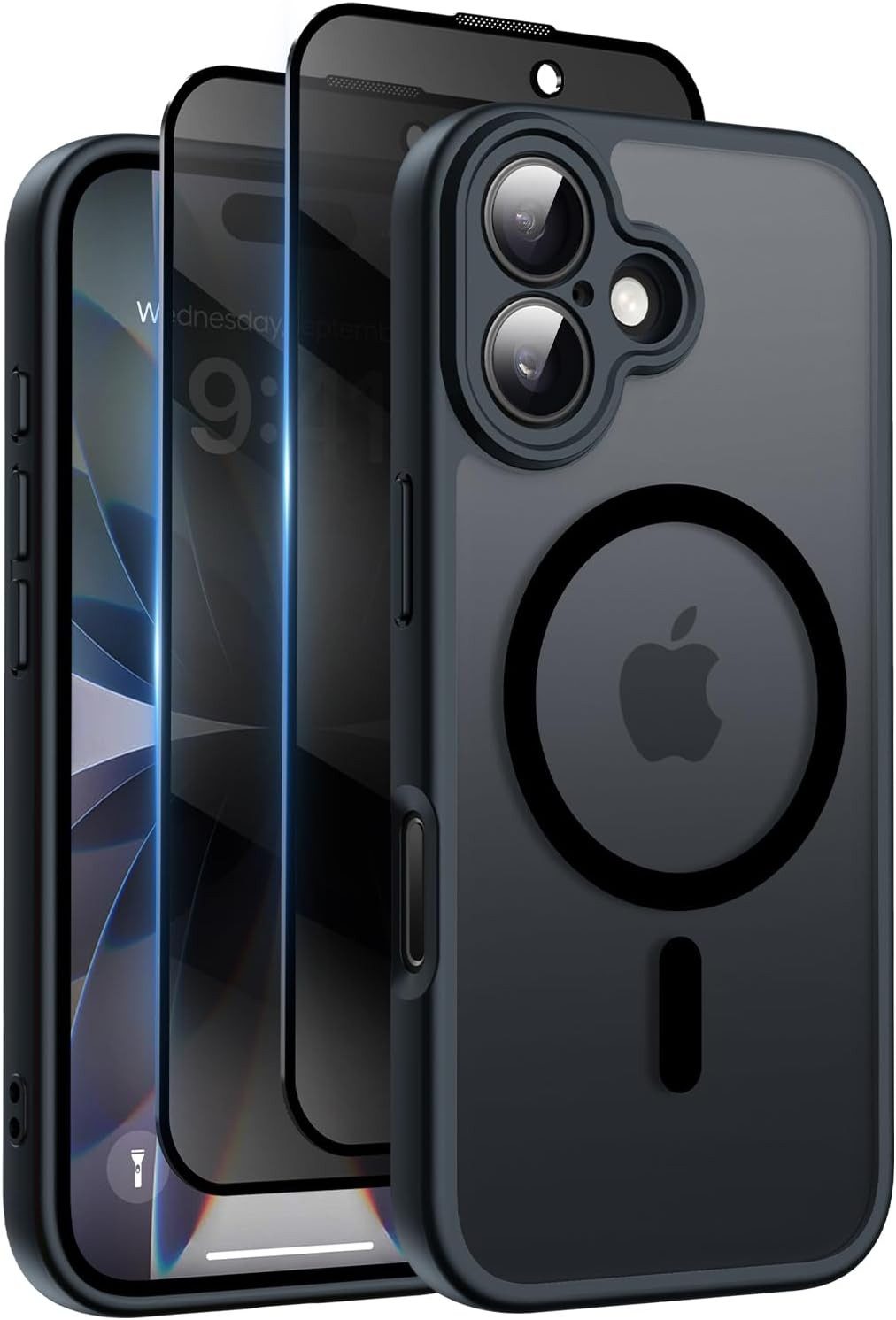 MSM Handyhülle Hülle + 2X Schutzglas für Apple iPhone 17 Panzerfolie MagSafe Anty-Spy