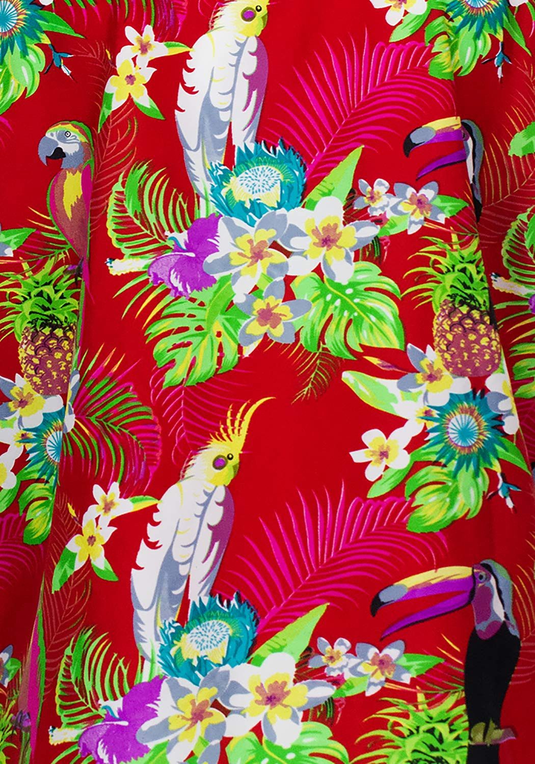 King Kameha Sarong Parrot Cockatoo Funky Hawaii-Sarong Pareo Cover-Up Strand Damen Bikini, Pareo Cover-Up