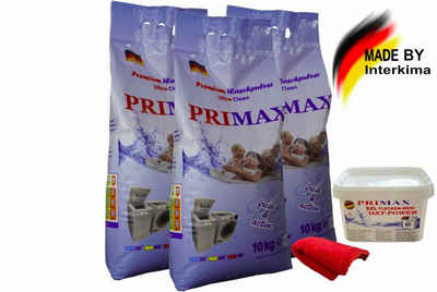 PRIMAX® 30kg PRIMAX® Waschpulver + 500g Oxy Fleckenentferner + Microfasertuch Vollwaschmittel (Waschpulver Set, [- Waschpulver Set)