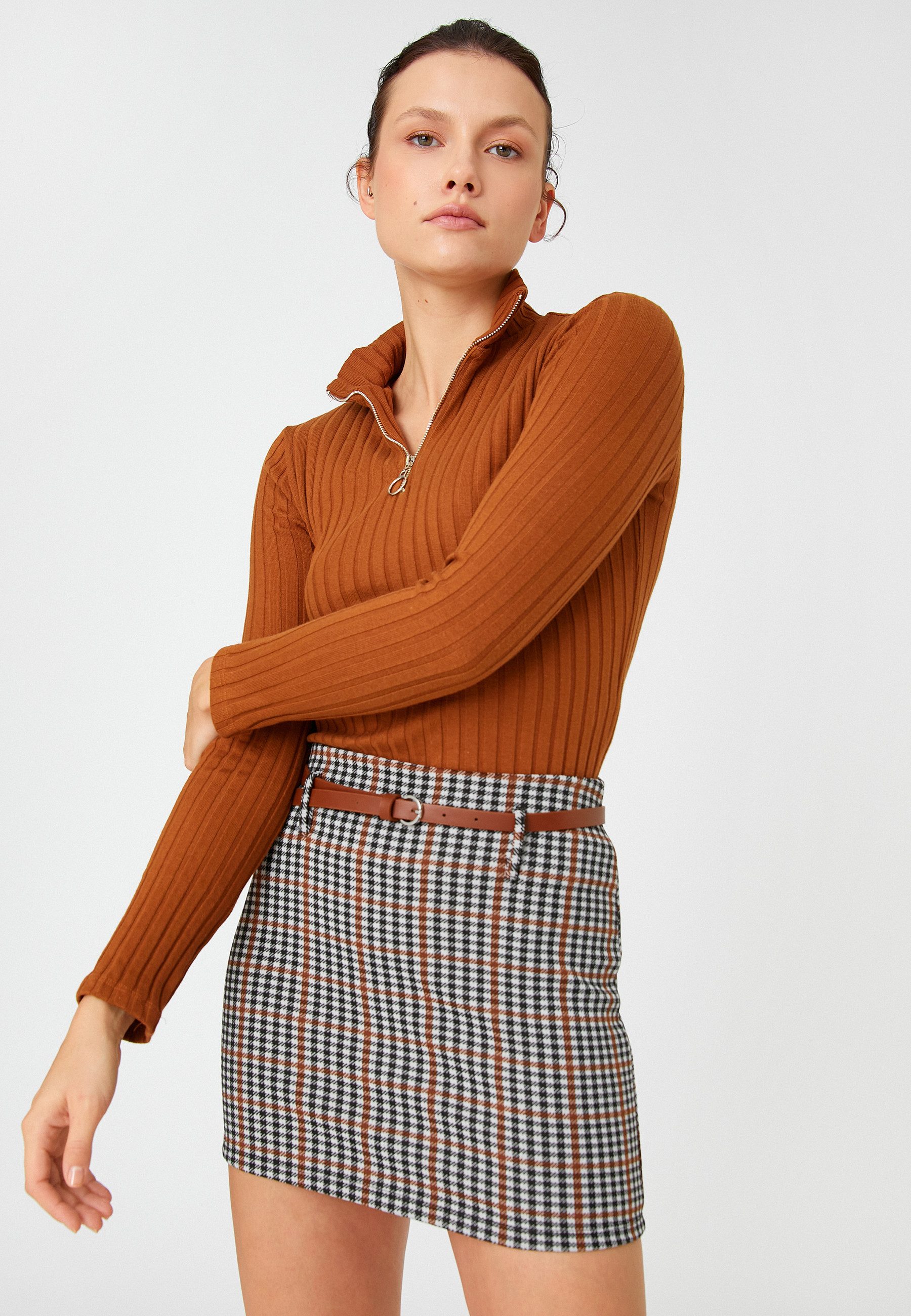 Damen Rock Kariert – Bleistiftrock Mini, High Waisted, Bodycon, Für Herbst/Winter